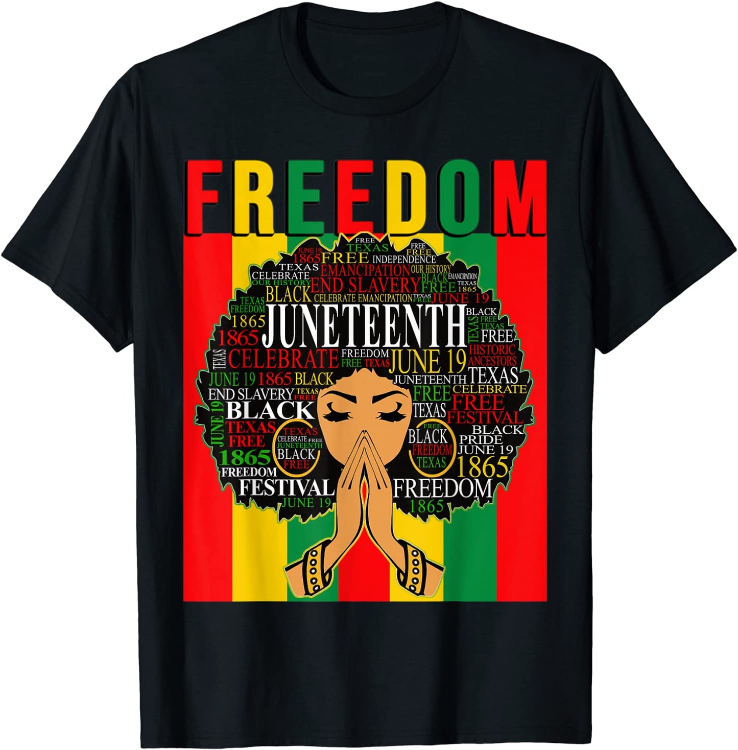 Juneteenth Free Black Melanin Queen Natural Afro Hair Women T-Shirt
