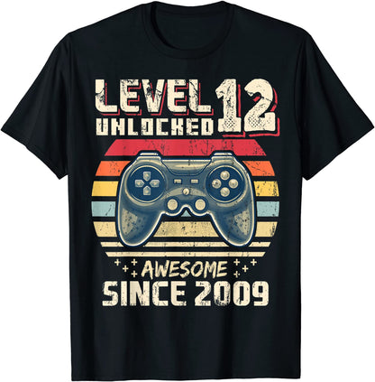 Level 12 Unlocked Awesome 2009 Video Game 12th Birthday Gift T-Shirt