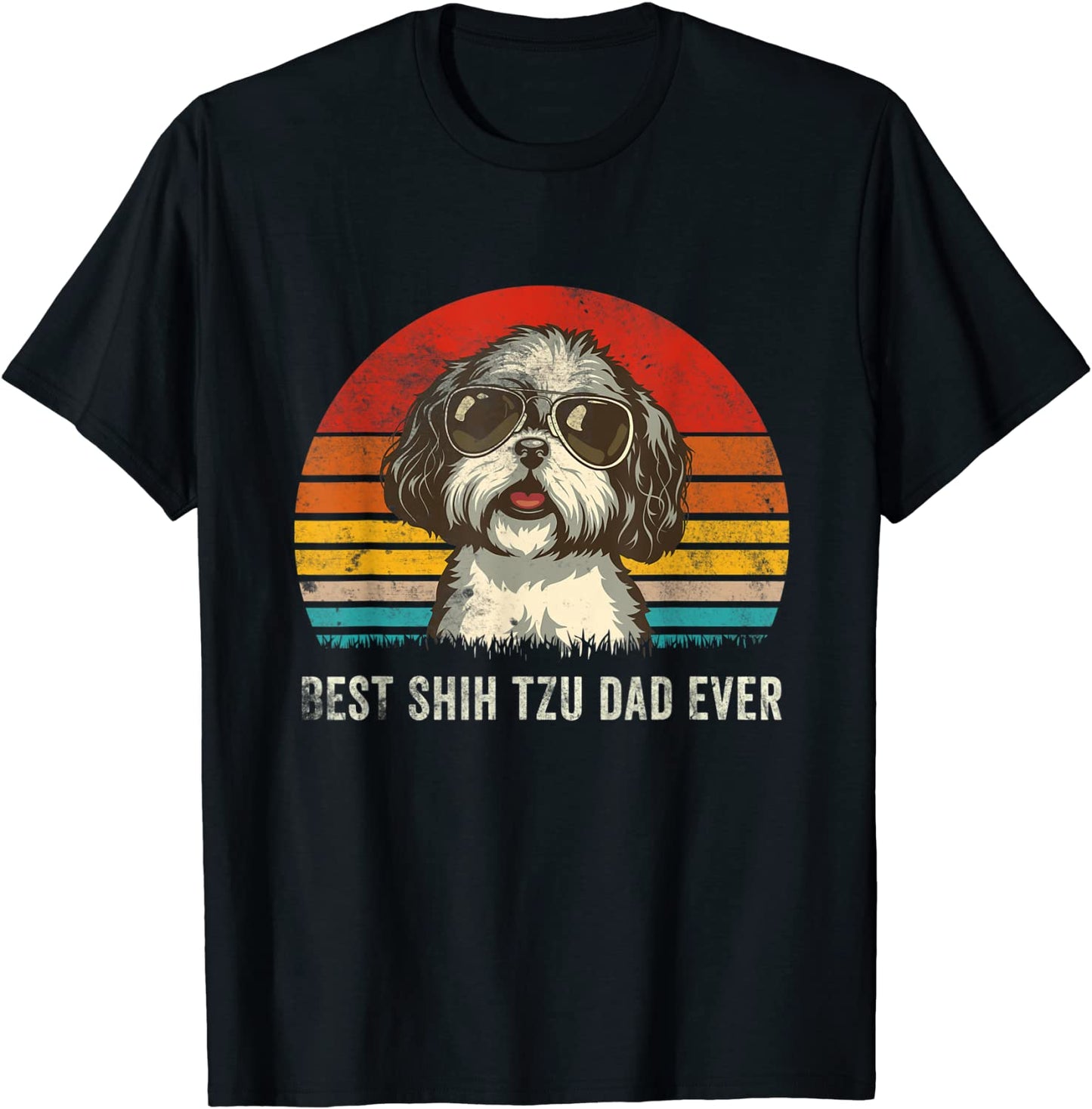 Mens Best Shih Tzu Dad Ever Funny Shih Tzu Dad Gift Dog Lover T-Shirt