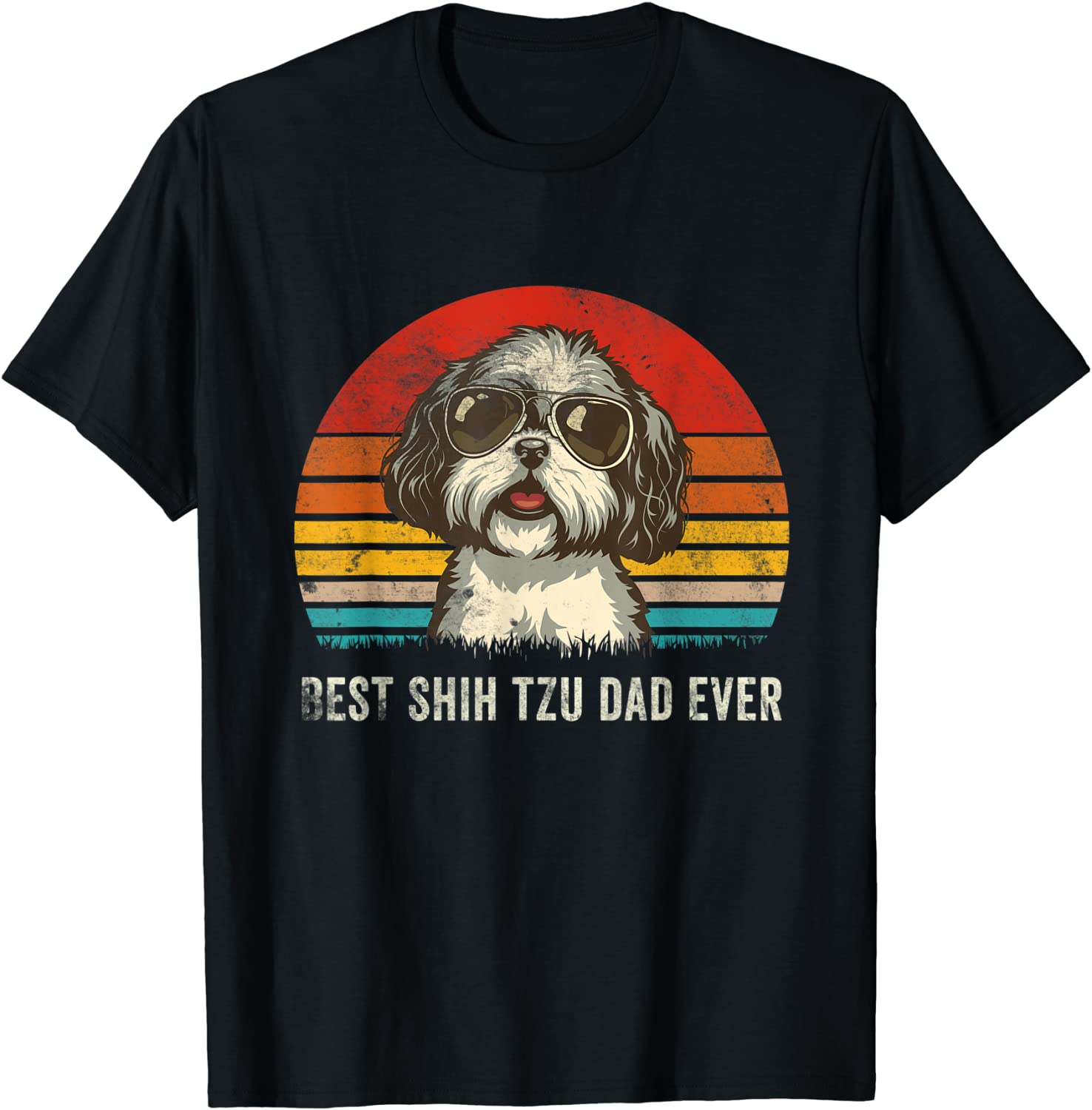 Mens Best Shih Tzu Dad Ever Funny Shih Tzu Dad Gift Dog Lover T-Shirt