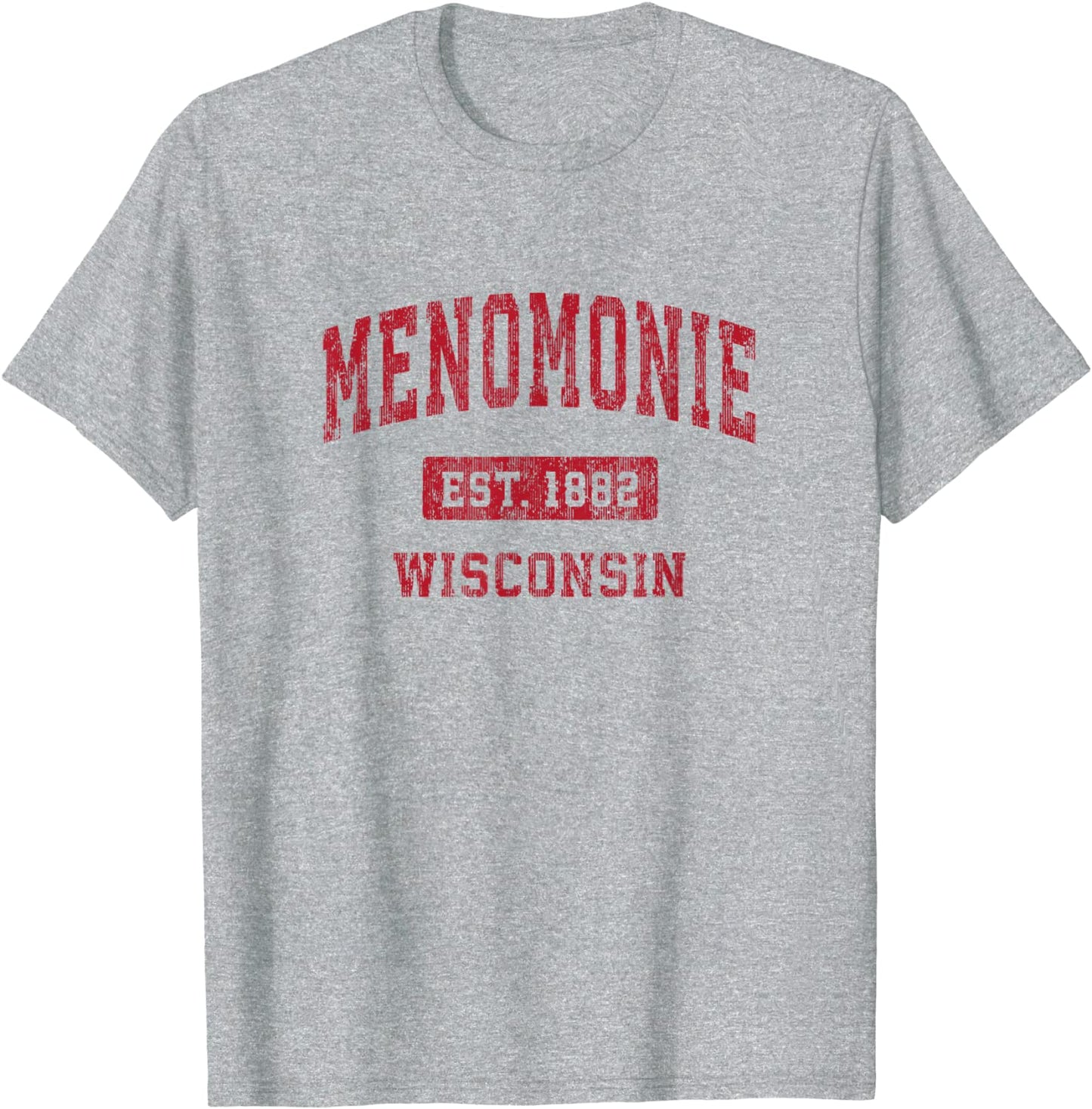 Menomonie Wisconsin WI Vintage Sports Design Red Design T-Shirt