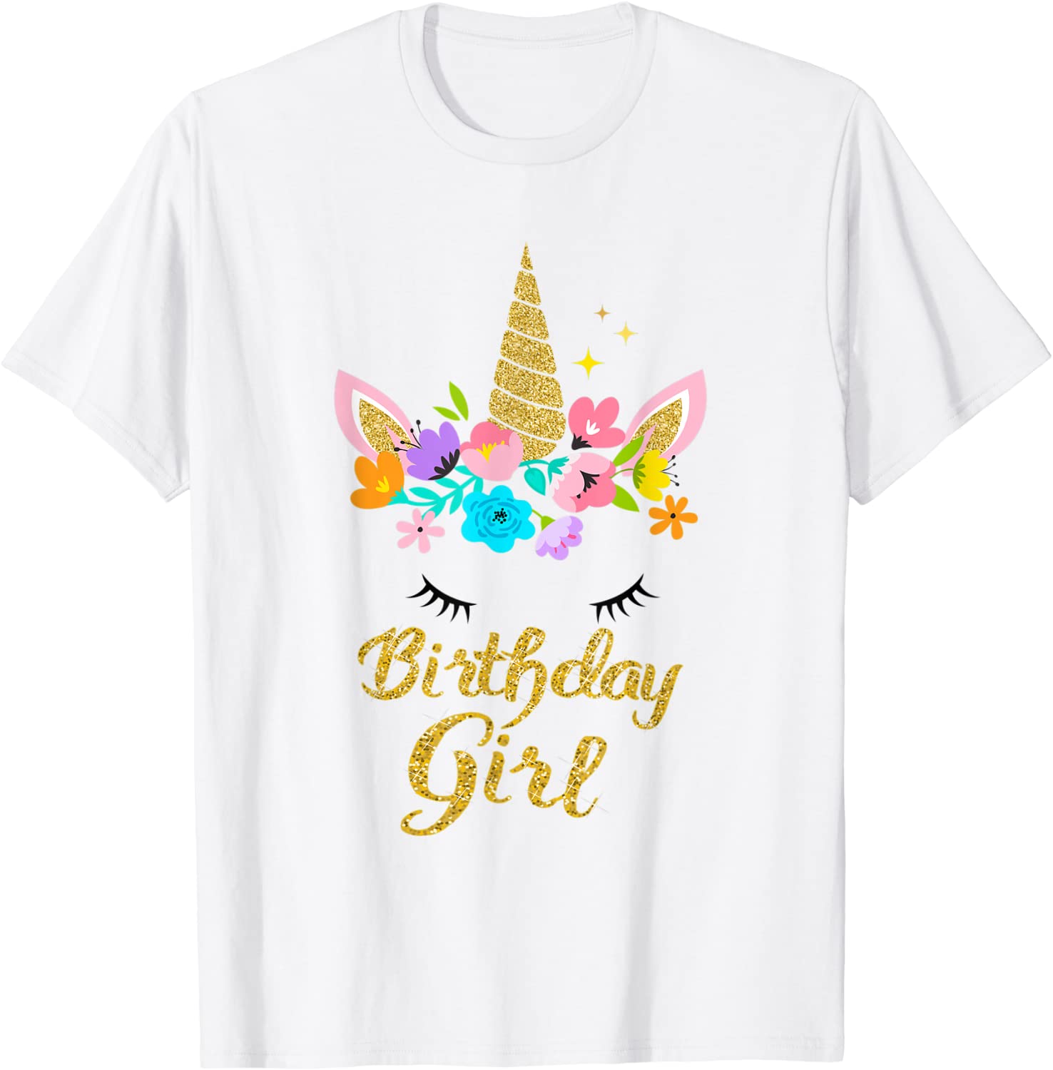 Unicorn Birthday Girl T-Shirt Gift Birthday Present For Girl