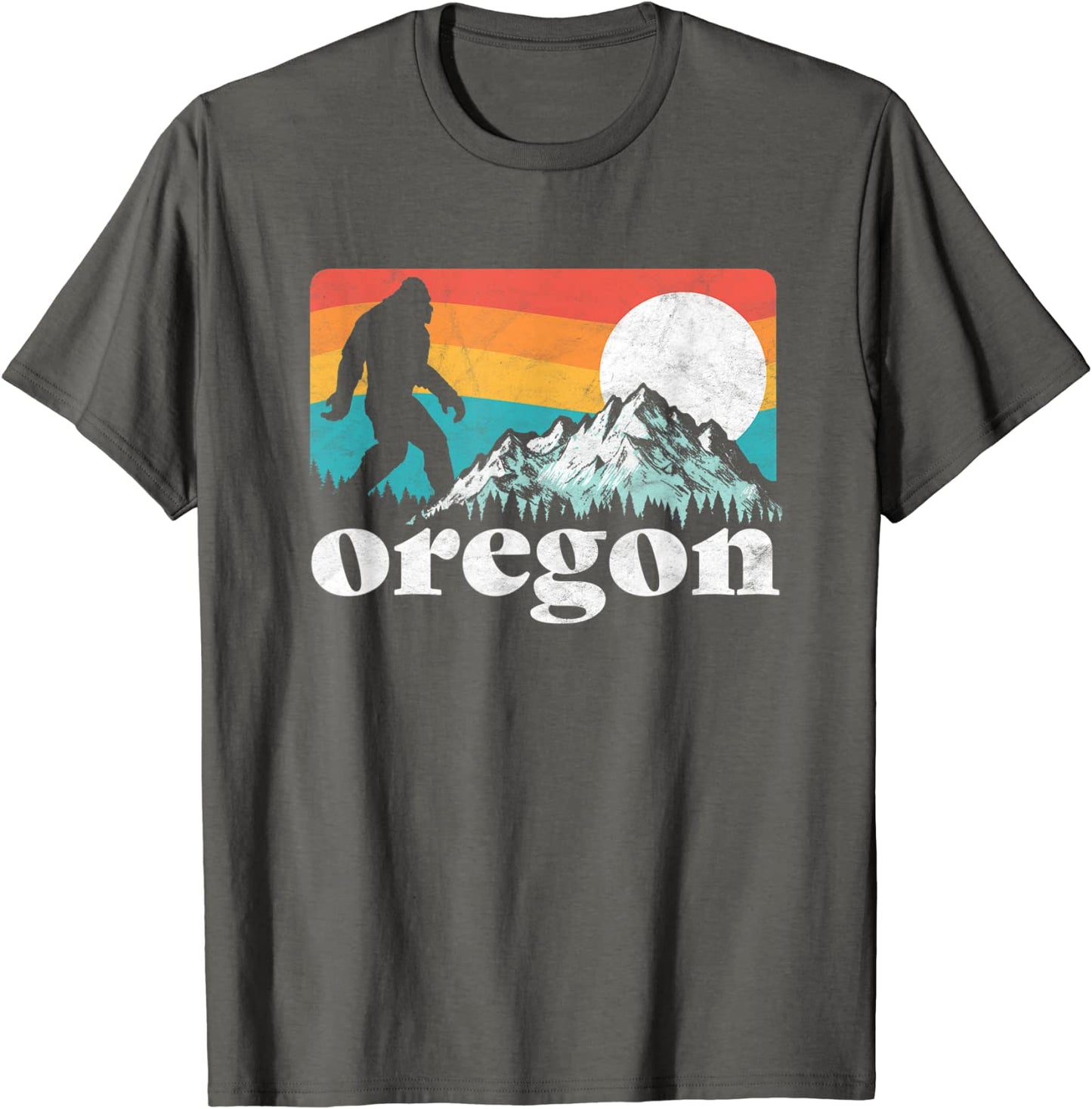 Oregon Pride Bigfoot Mountains 80s Vintage Nature Design T-Shirt