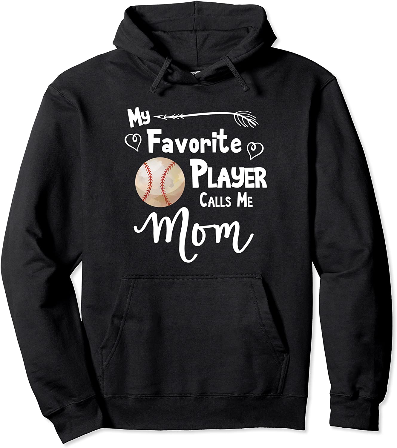 Mom Baseball Softball Game Fan Sports Favorite Player Pullover Hoodie