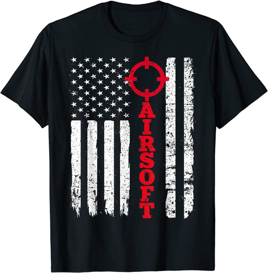 Airsoft Shirt USA American Flag Sport Team Fan T-Shirt