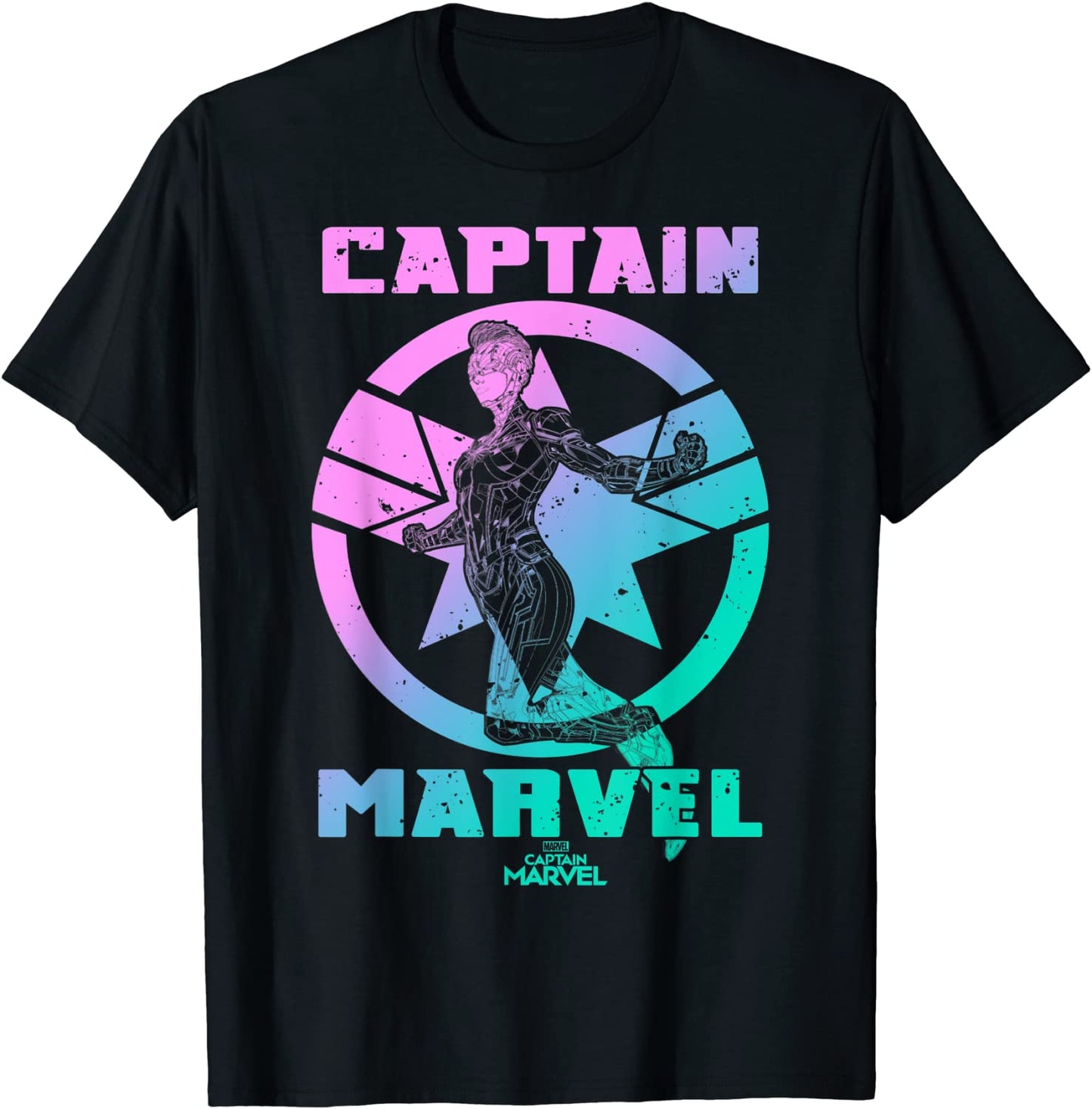 Captain Marvel Badge Color Grade Symbol Graphic T-Shirt