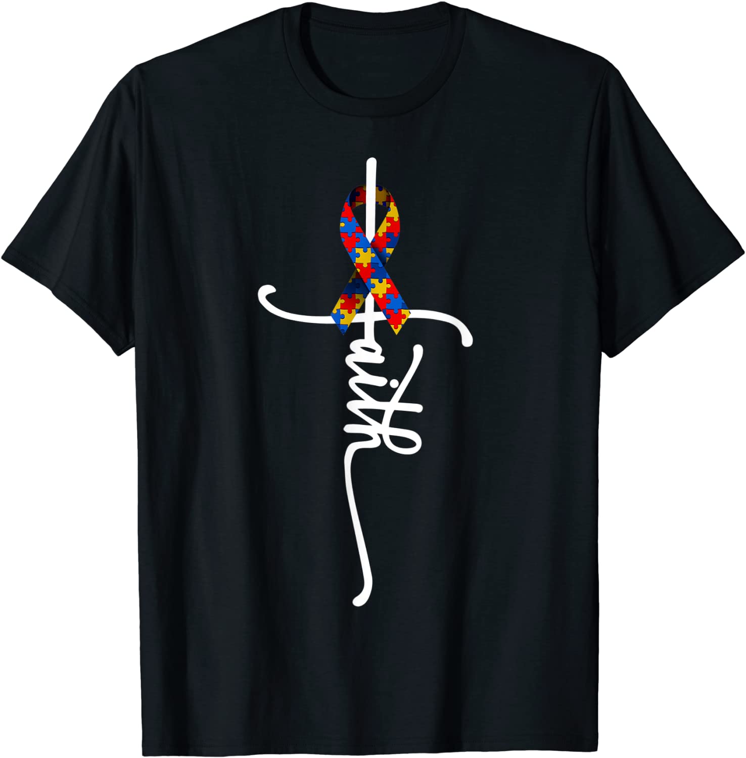 Autism Faith Cross Autism Autistic Gifts Autism Awareness T-Shirt