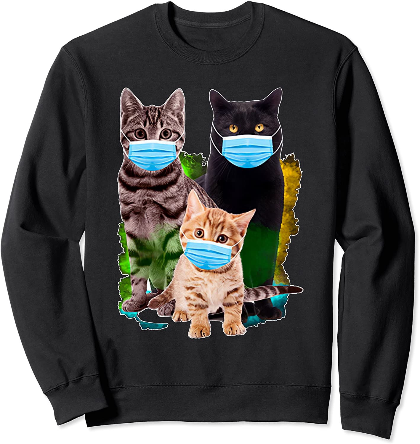 MENS FATHERS DAY MOTHERS DAY 2021 Cats Masked cat lover Sweatshirt