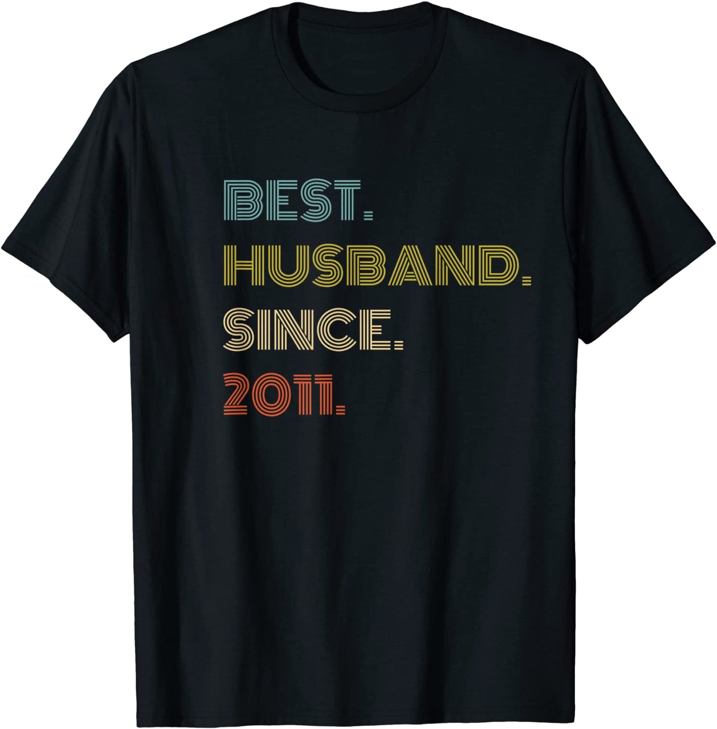 Mens 10th Wedding Anniversary Best Husband Since 2011 T-Shirt