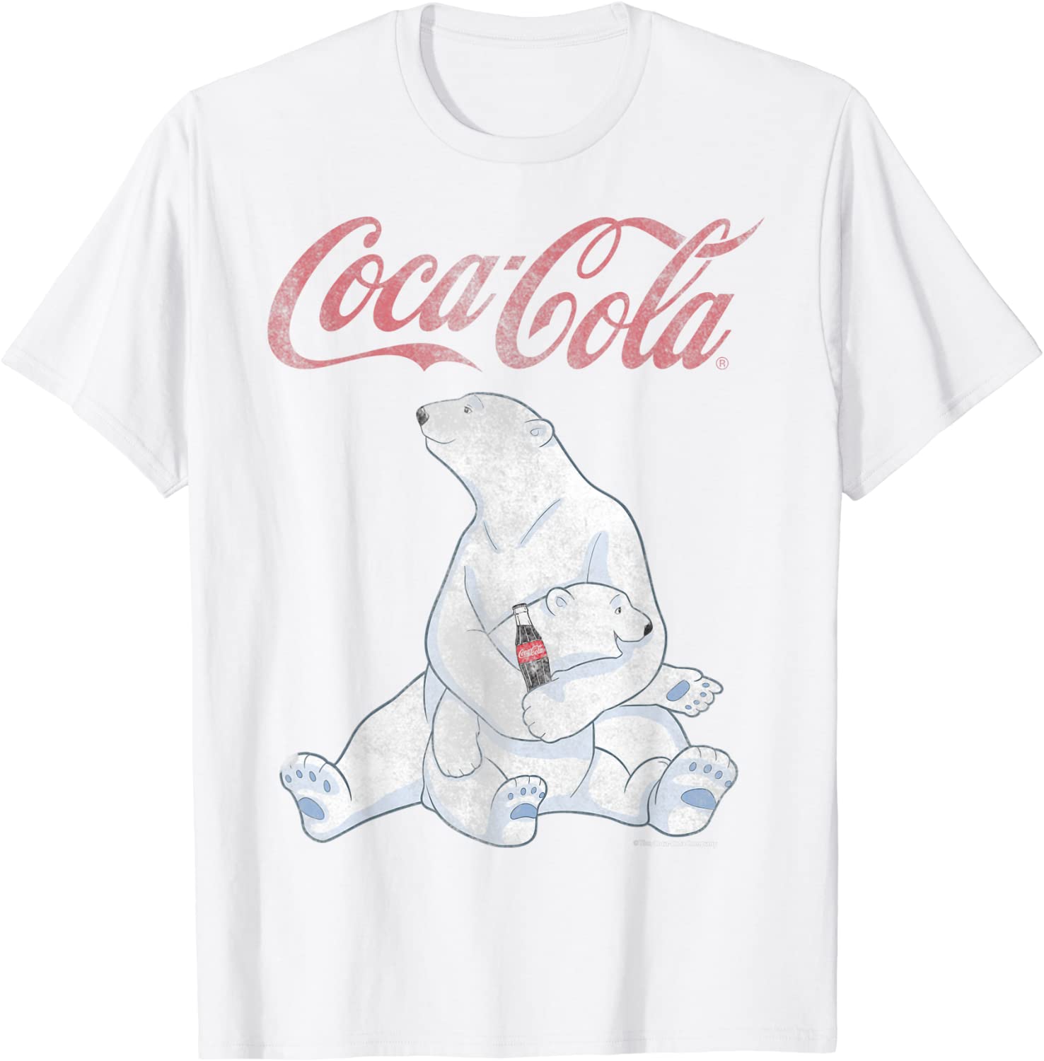 Coca-Cola Vintage Faded Pair Of Polar Bears Graphic T-Shirt