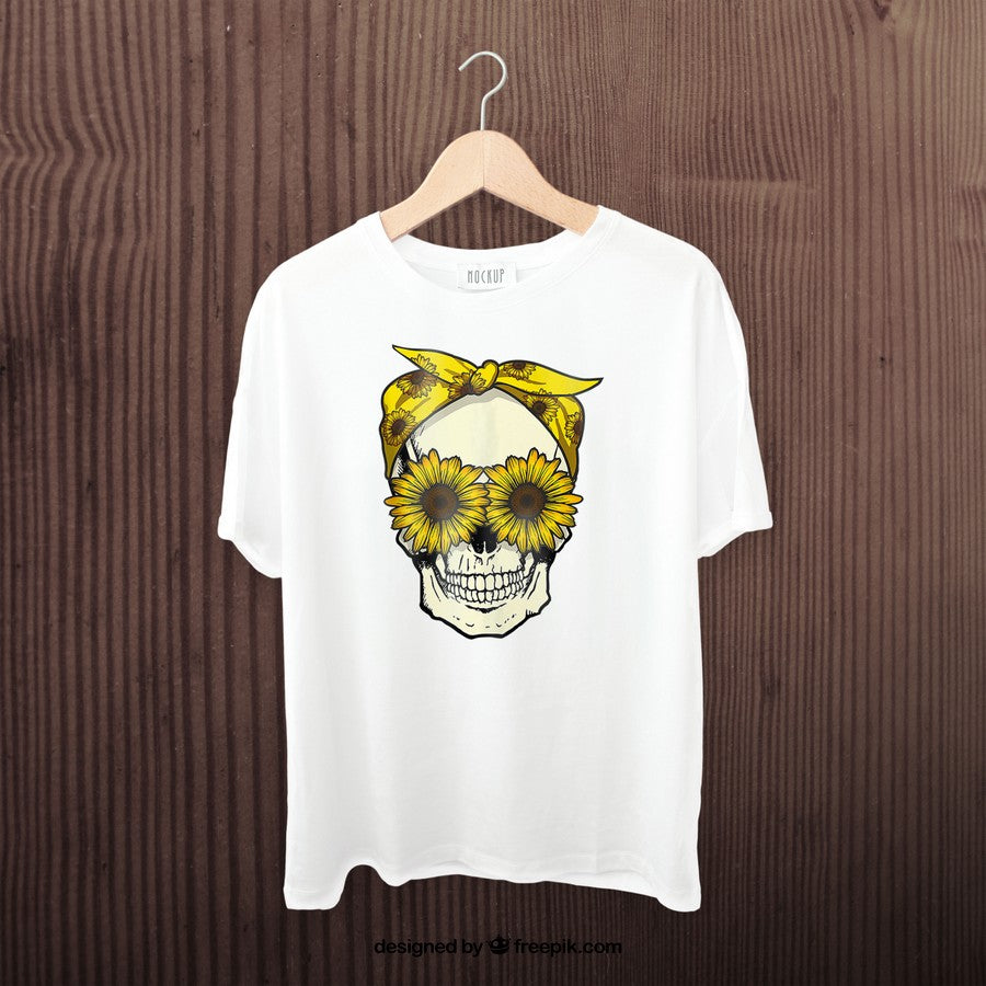 Skull Sunflower Bandana Floral Sun Flowers Pattern Cute Goth Tank Top