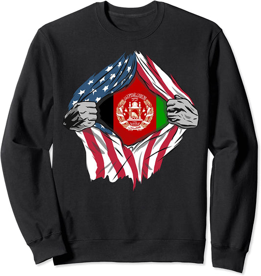 Afghani American Blood Inside Me - Country Flags Sweatshirt