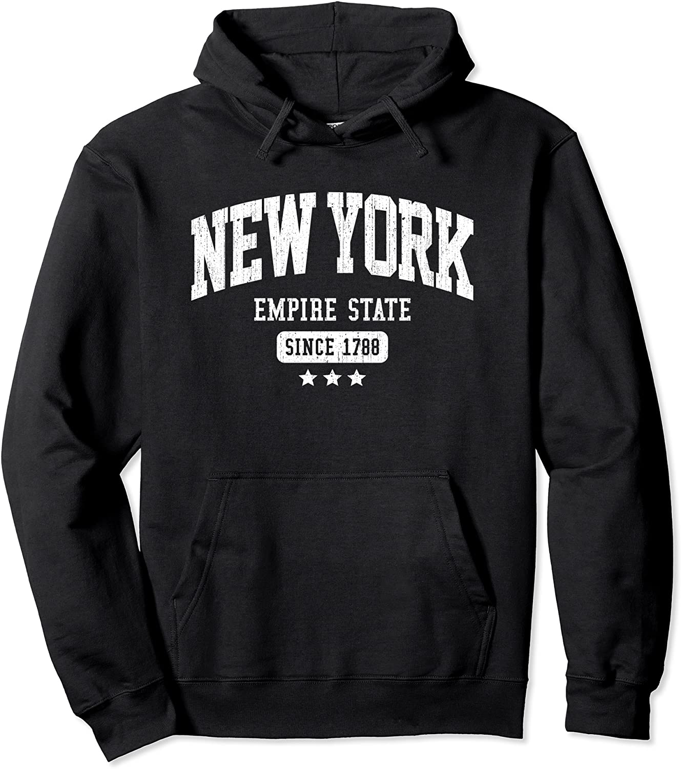 Vintage New York Empire State NYC Weathered Dark Pullover Hoodie