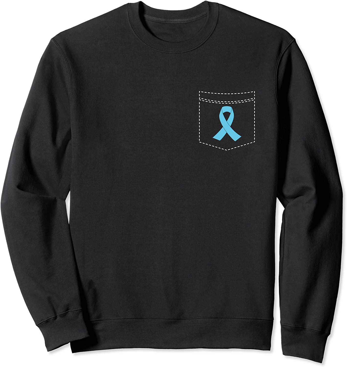 Pocket Light Blue Ribbon Prostate Cancer Awareness Sweatshirt