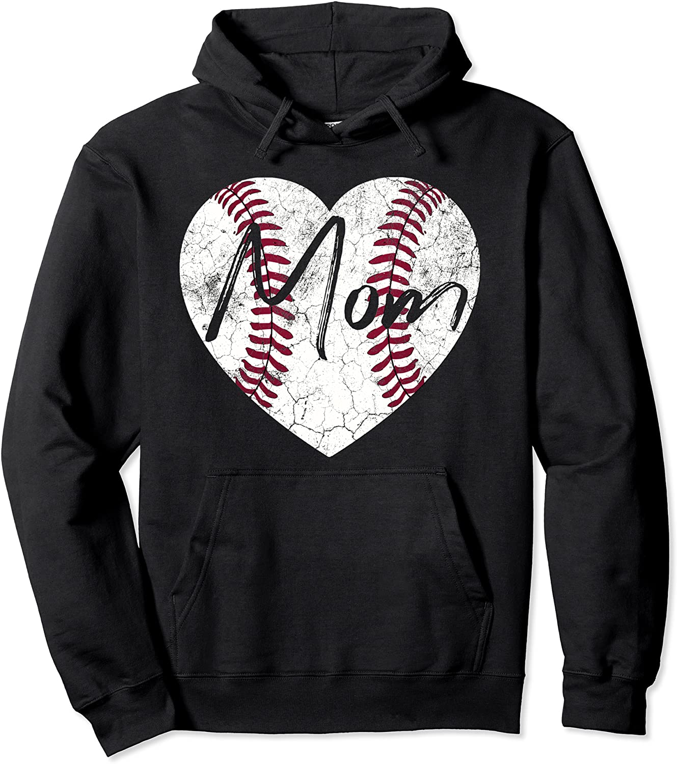 Baseball Heart Mom Softball Mothers Day Christmas Gift Pullover Hoodie