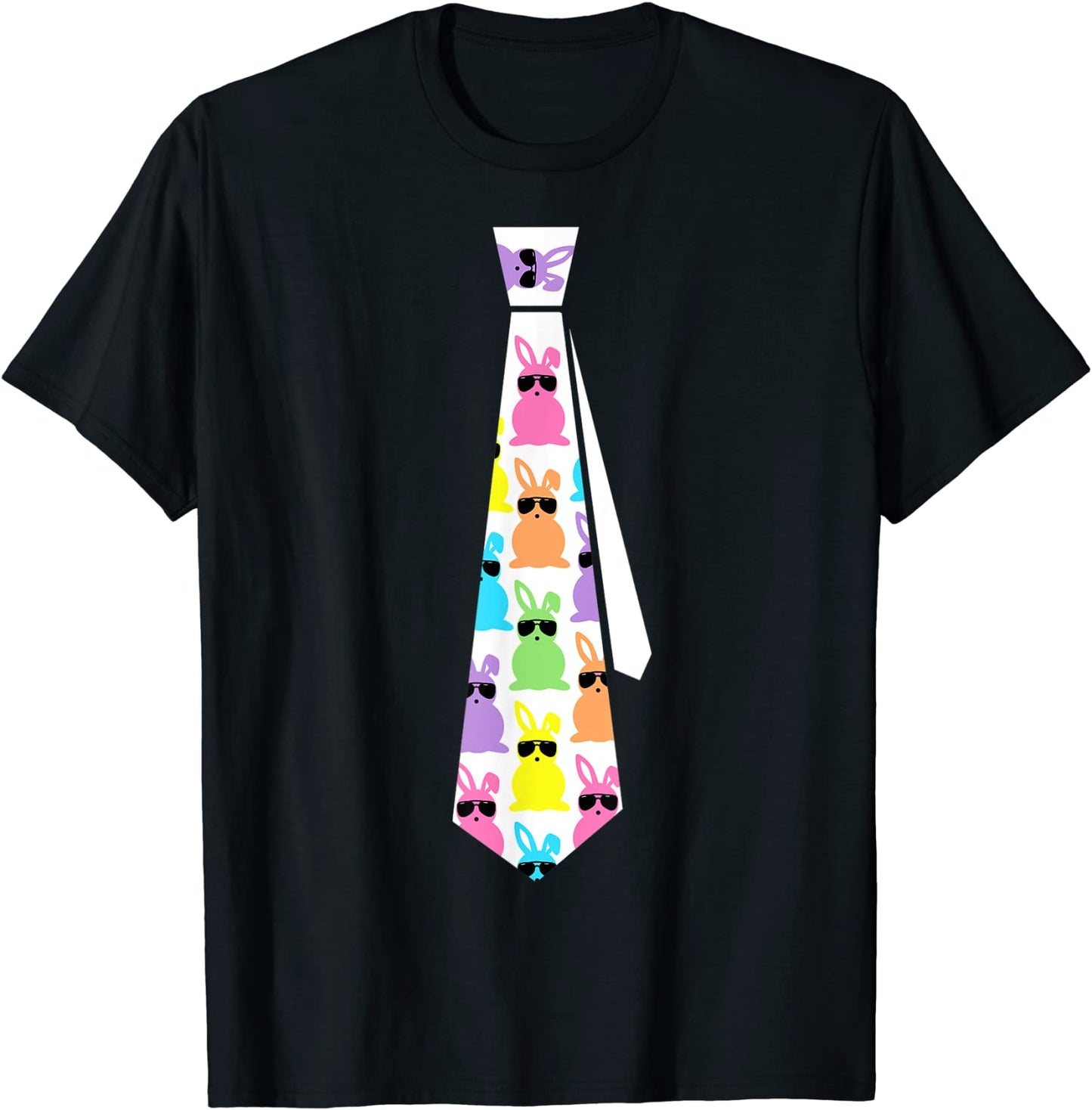 Funny Cute Easter Bunny Ties Graphic for Men Boys Son Dad T-Shirt