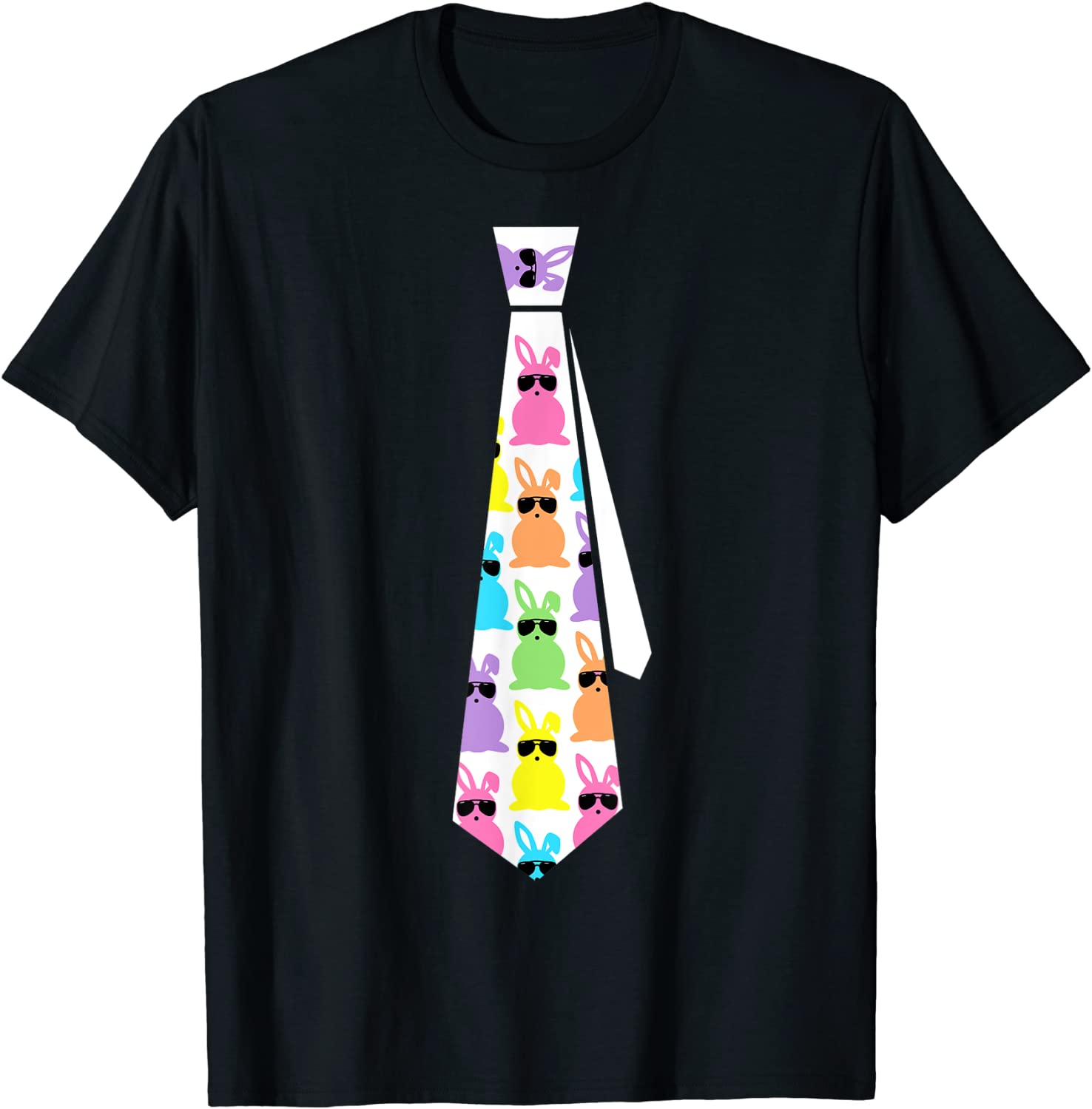 Funny Cute Easter Bunny Ties Graphic for Men Boys Son Dad T-Shirt