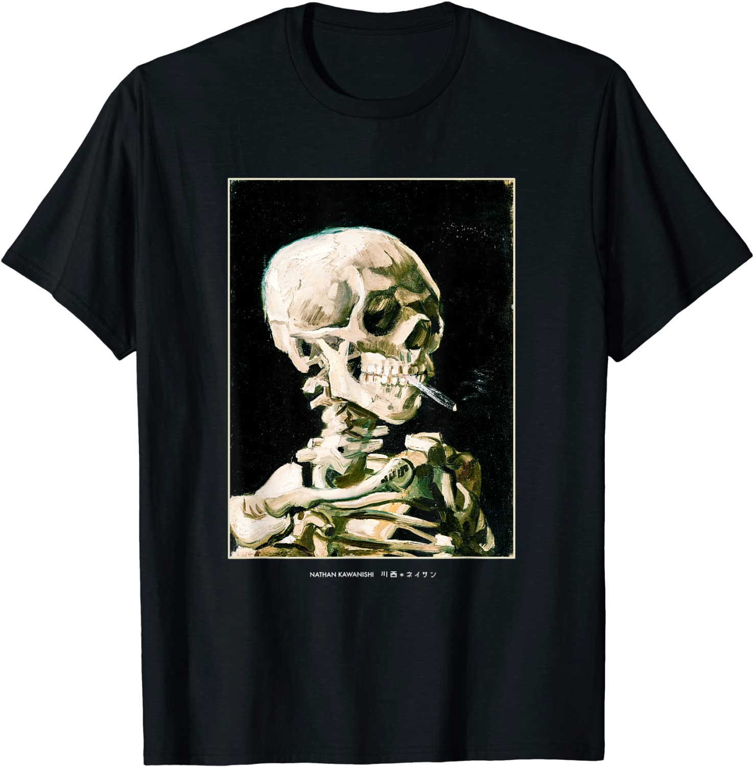 Aesthetic Van Gogh Skeleton Streetwear Fashion Graphic Tee T-Shirt