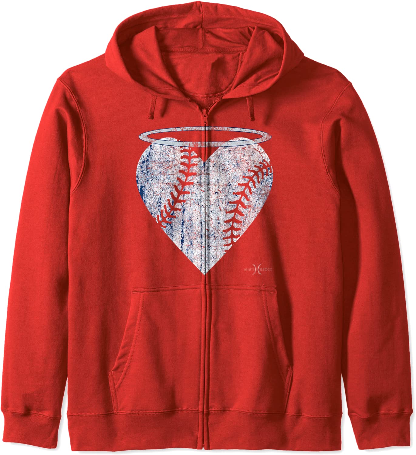 Vintage Angel Baseball Heart with Halo Hoodie