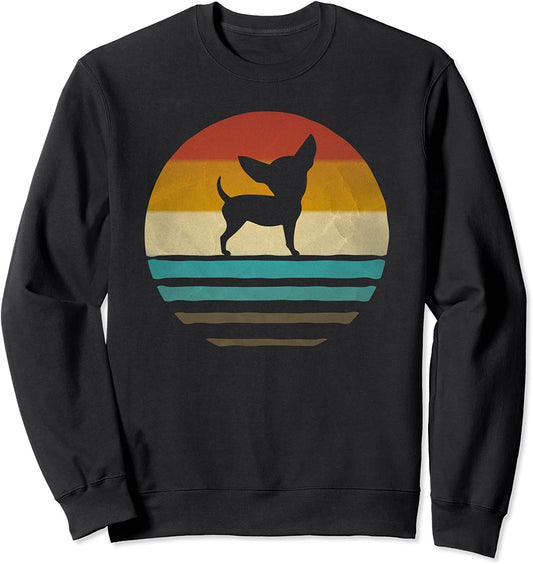 Chihuahua Dog Retro Vintage 60s 70s Silhouette Breed Gift Sweatshirt