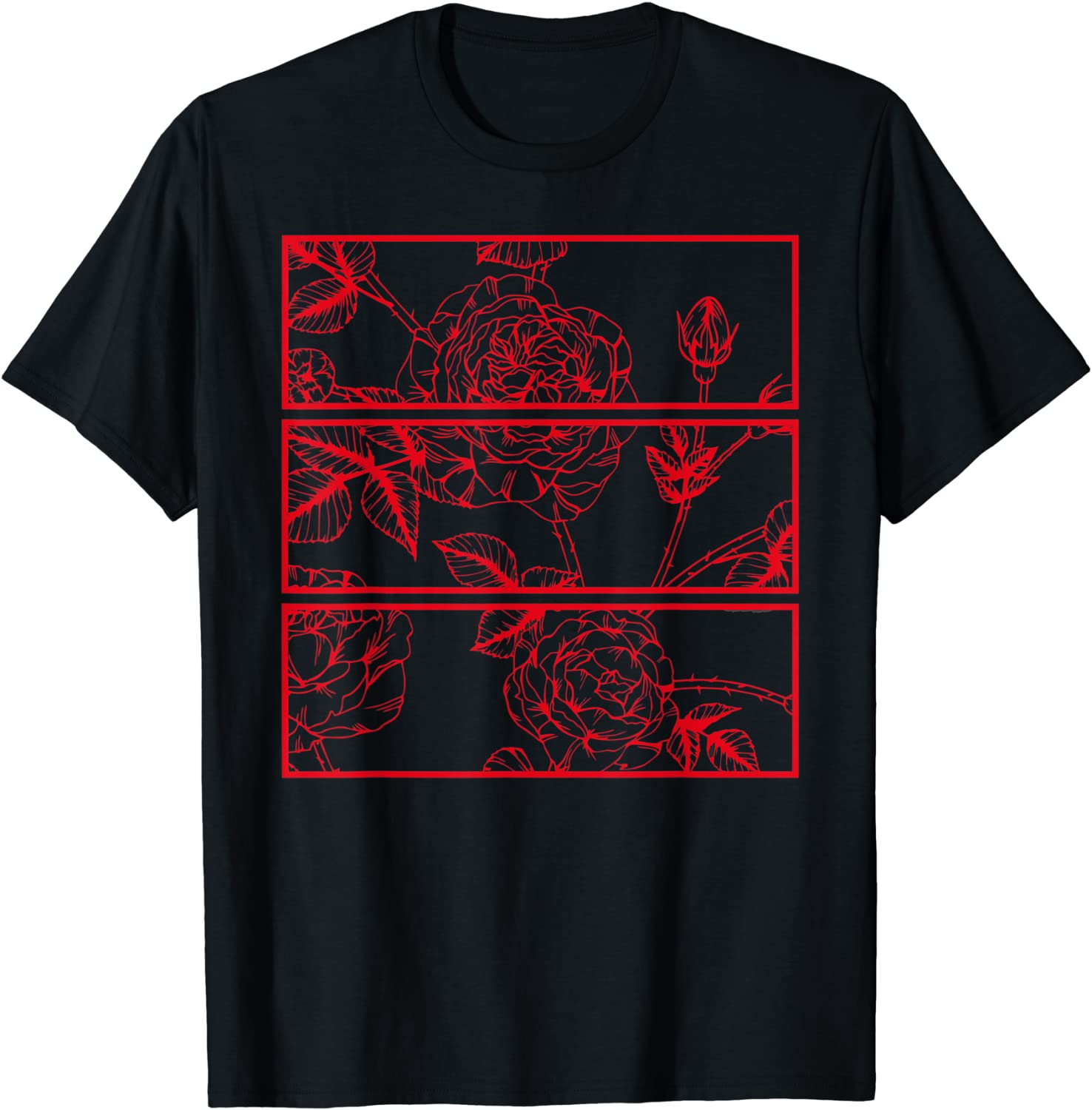 Red Roses Aesthetic Clothing Soft Grunge Soft Goth T-Shirt