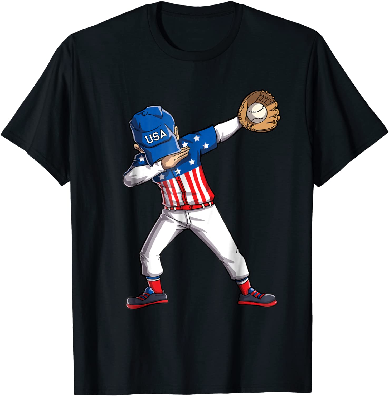 Baseball Dabbing T Shirt USA Merica 4th of July Dab Dance
