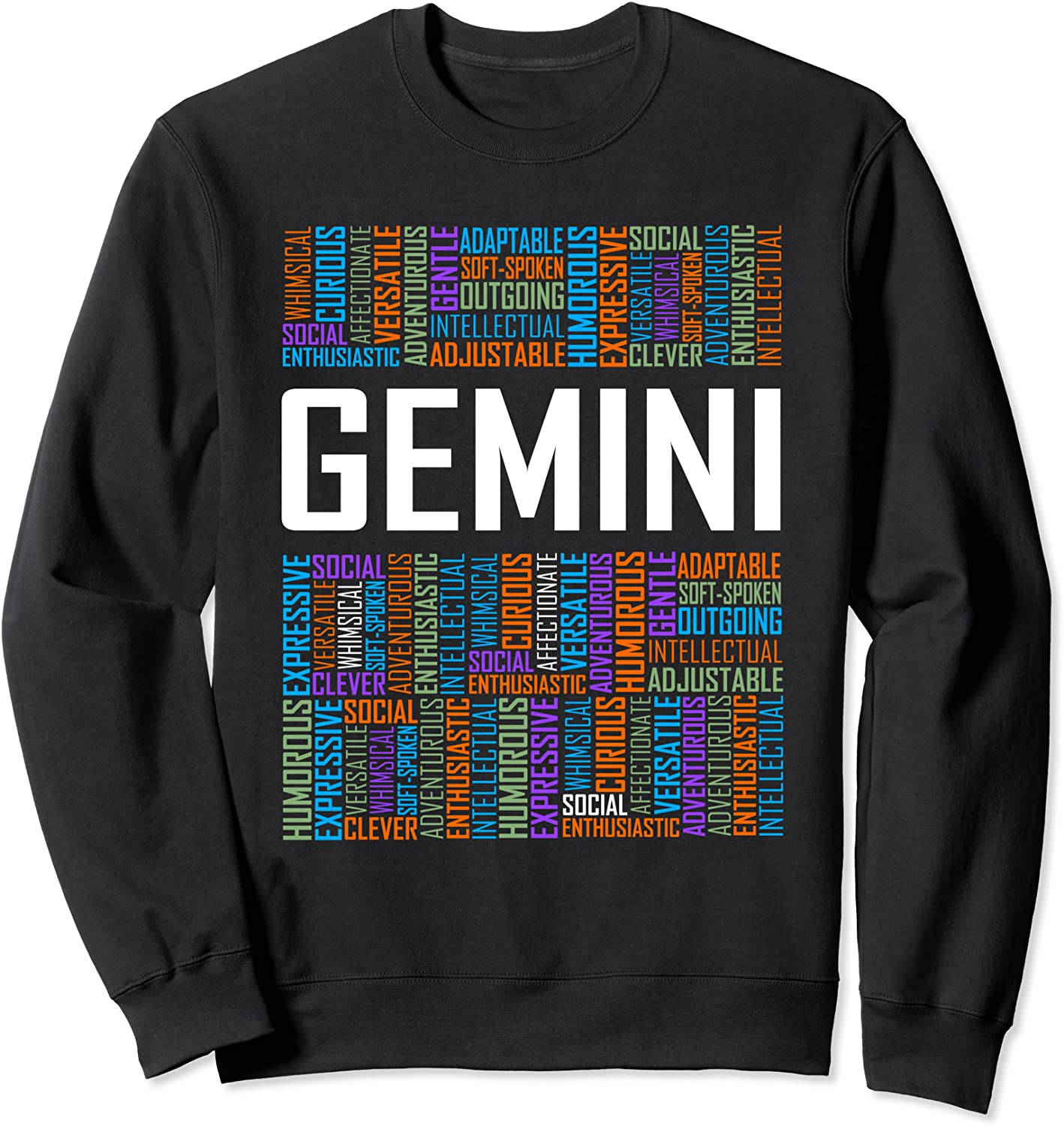 Gemini Zodiac Traits Horoscope Astrology Sign Gift Words Sweatshirt