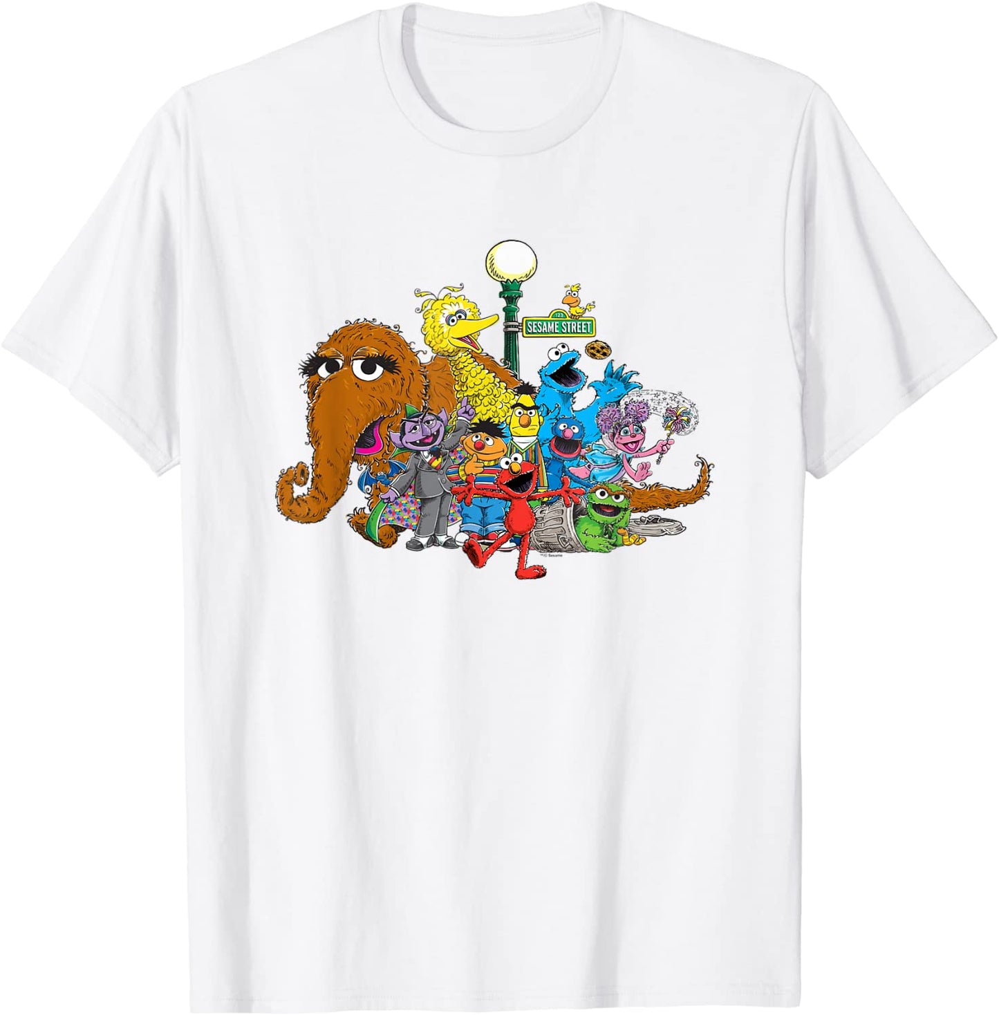 Sesame Street Group Street Light T-Shirt