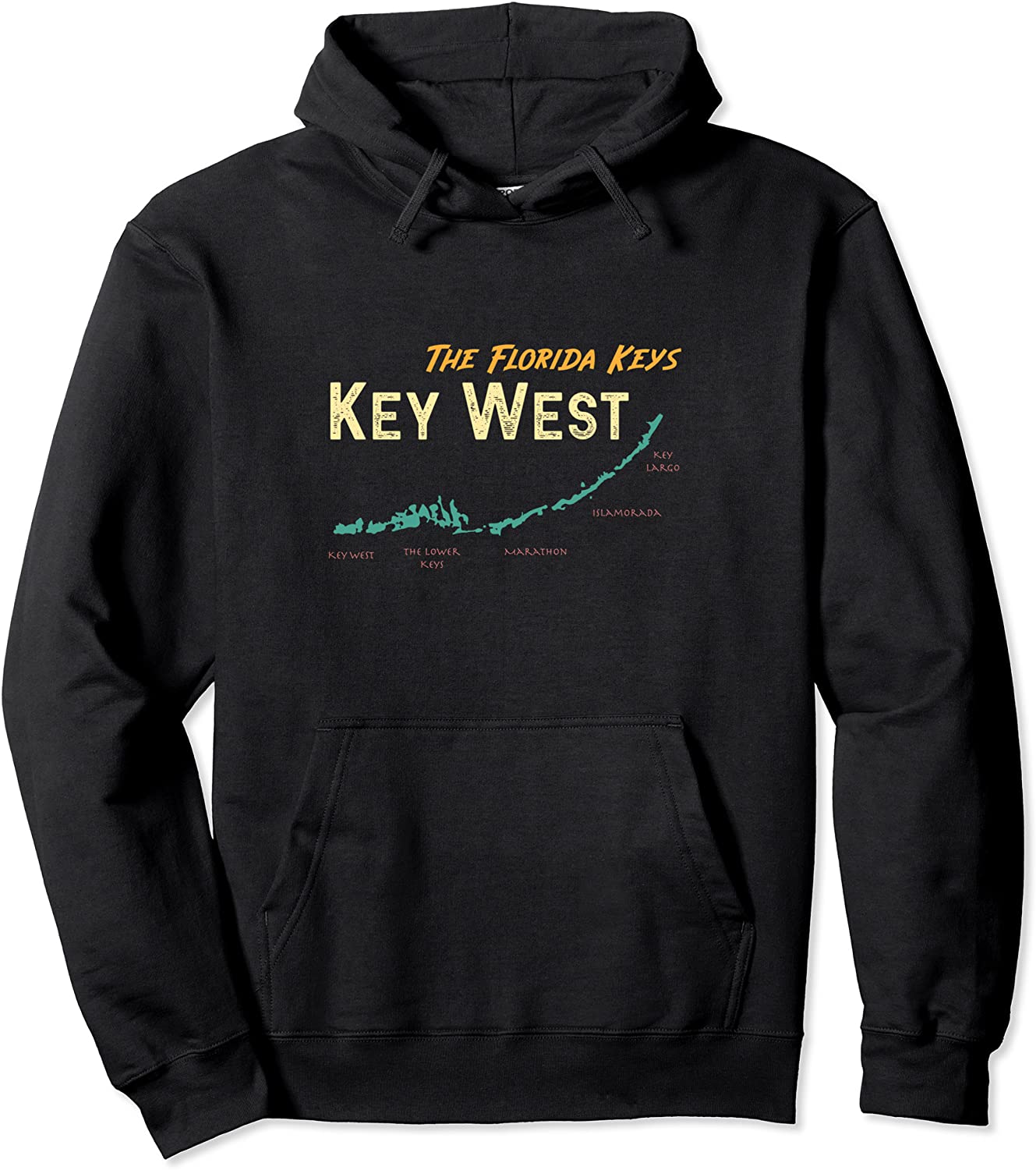 Florida Keys Map Key West Pullover Hoodie