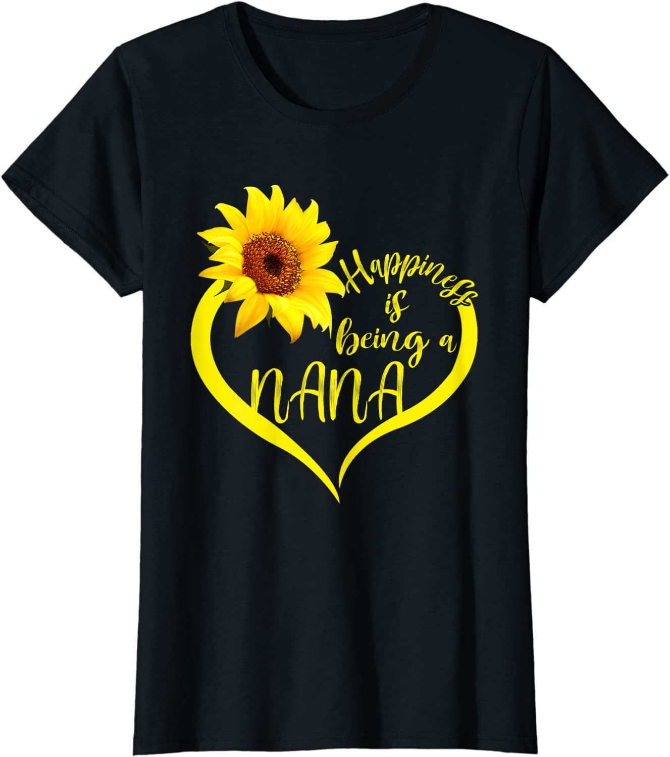 Womens Happiness Is Being A Nana Sunflower Lover Grandma Cute Shirt