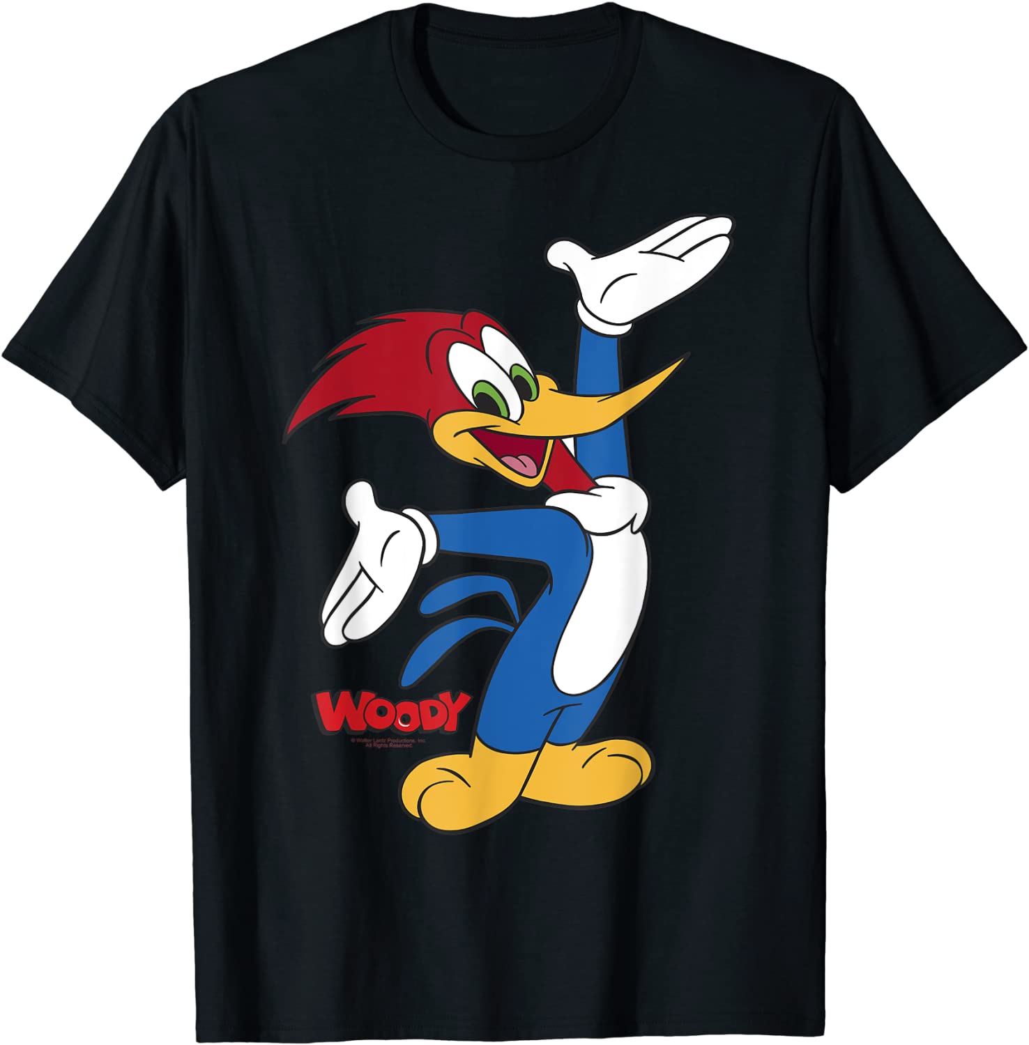 Woody Woodpecker Full Body Logo Portrait T-Shirt