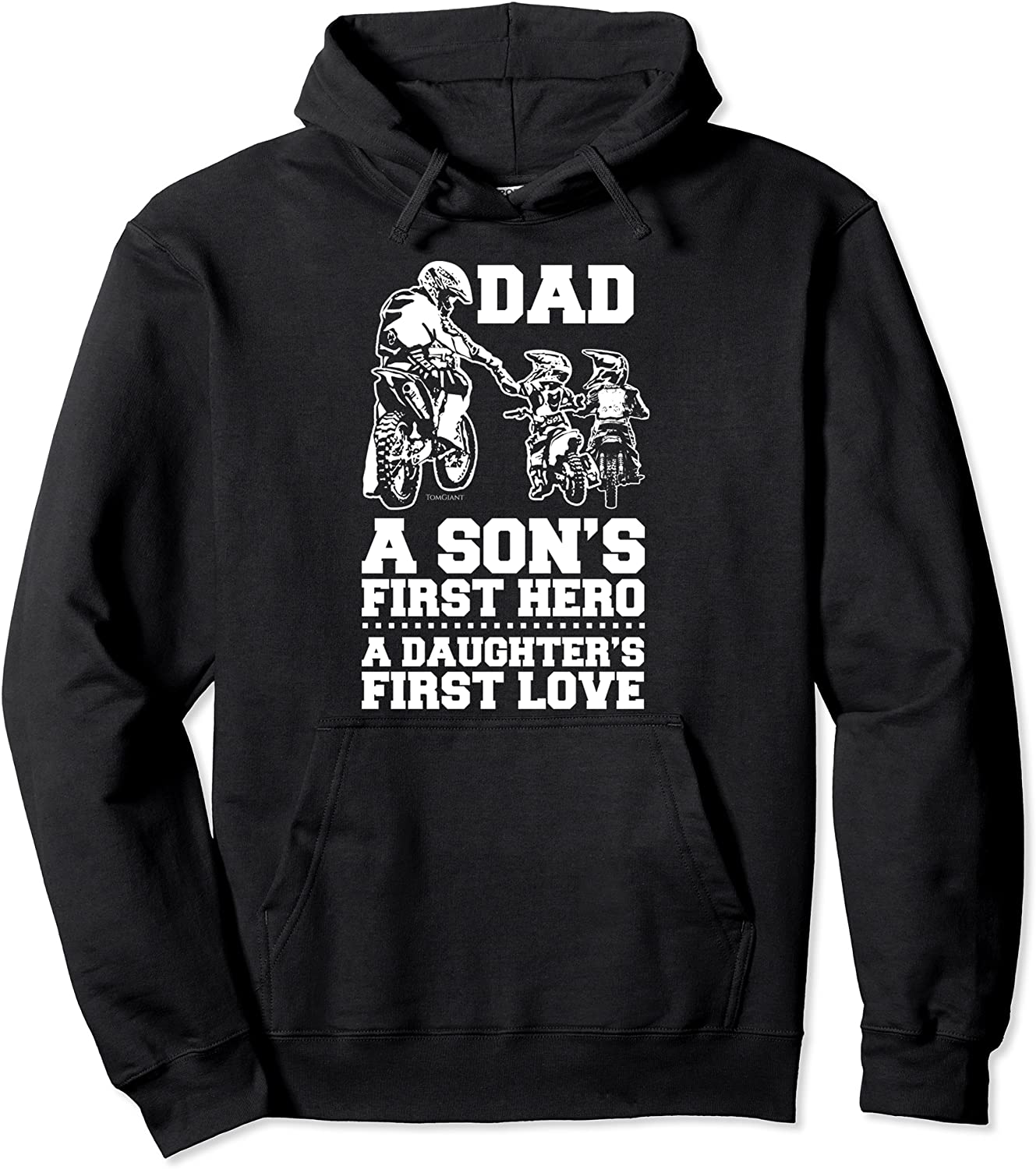 Biker Dad Hero First Love Dirt Bike Rider Motocross Riding Pullover Hoodie