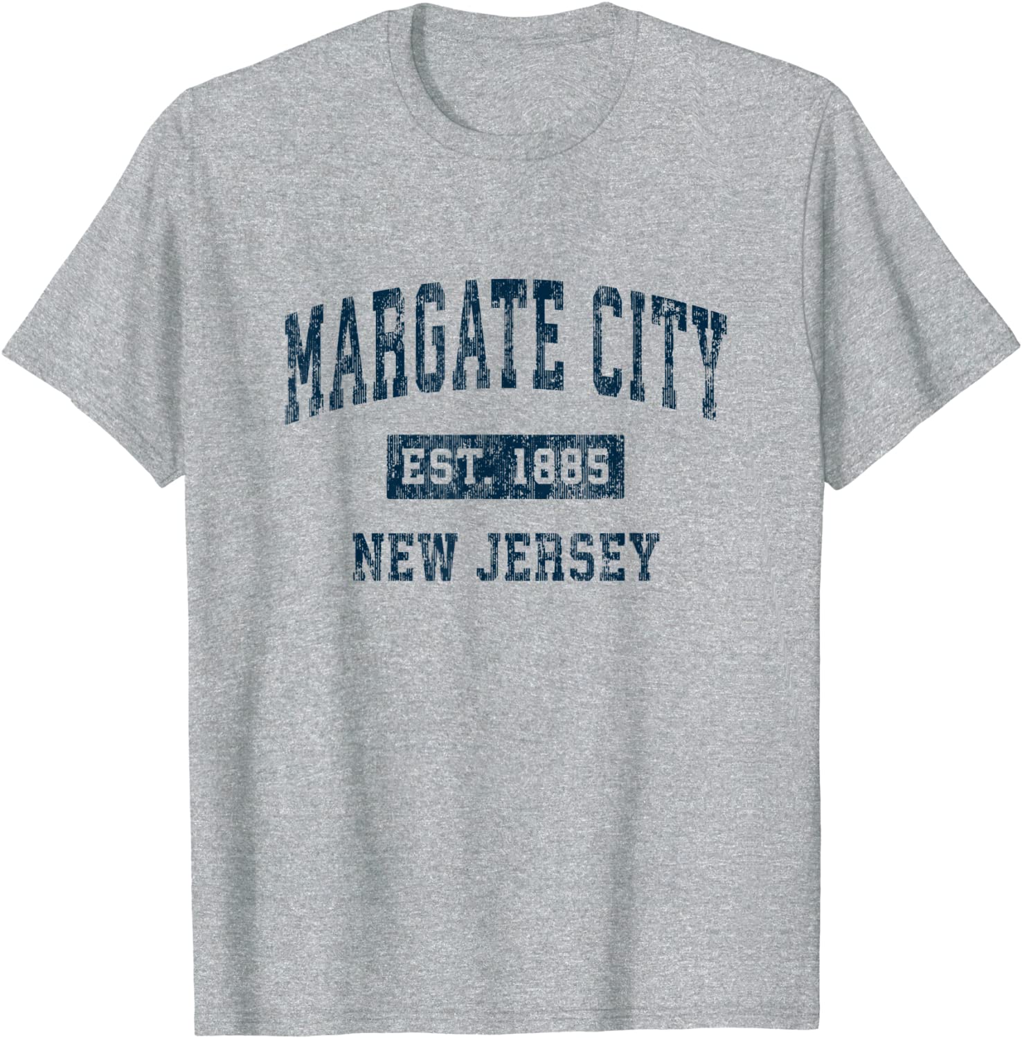 Margate City New Jersey NJ Vintage Sports Design Navy Print T-Shirt