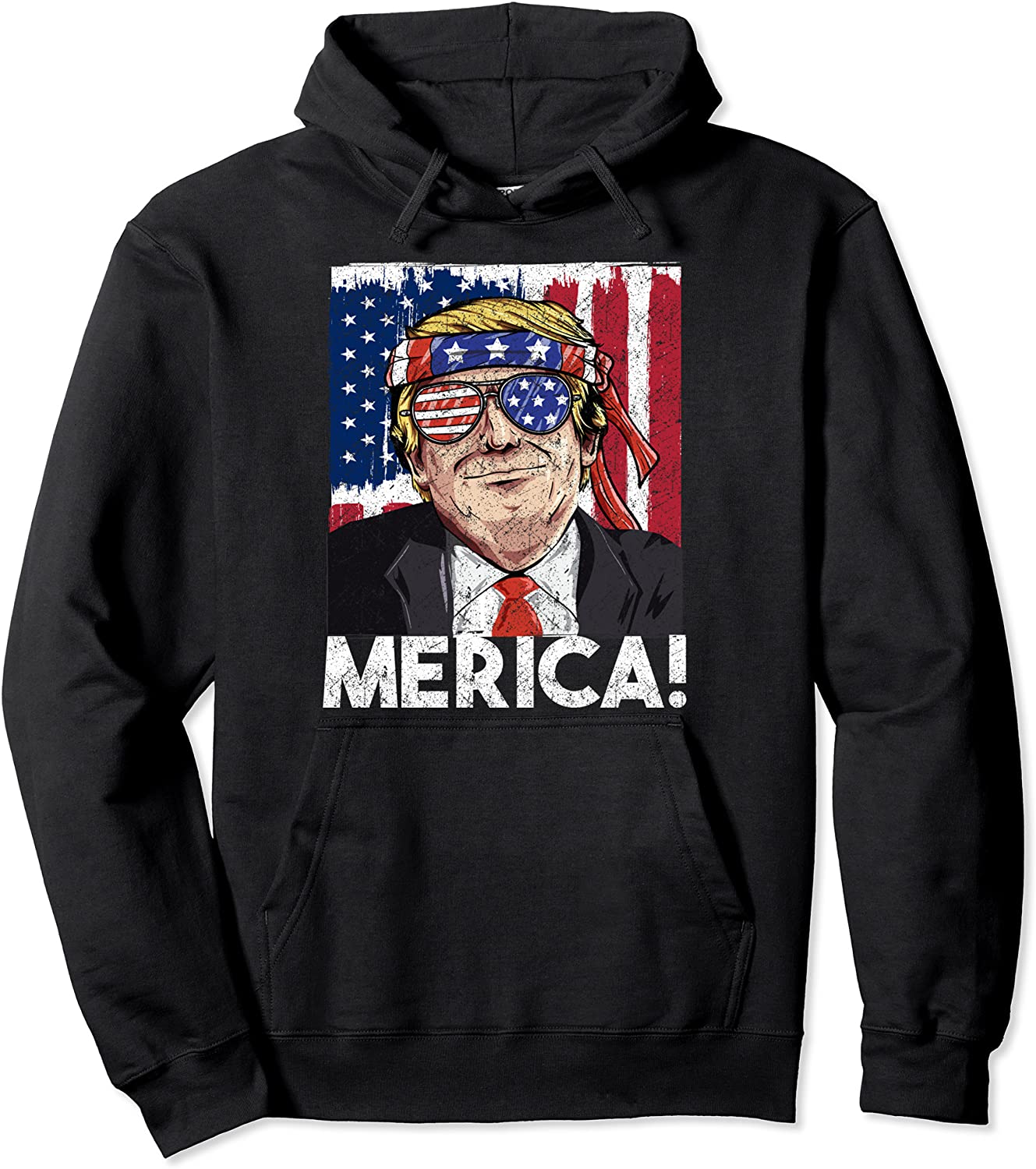 President Donald Trump Merica American Flag Hoodie