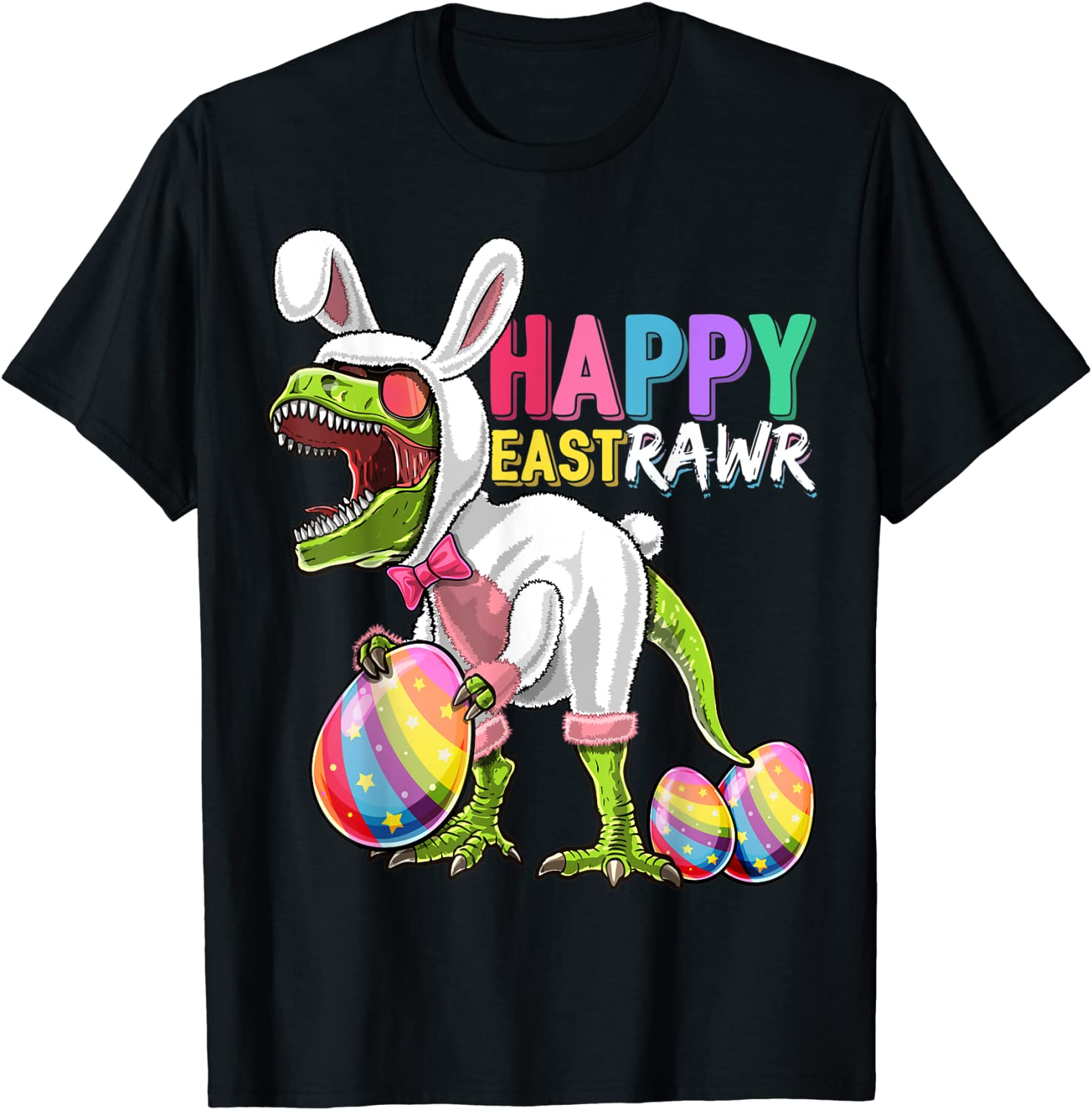 Happy Eastrawr T Rex Dinosaur Easter Bunny Egg Costume Kids T-Shirt