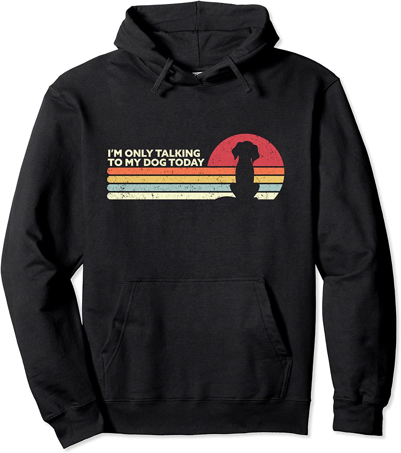 Funny Dog Design Im Only Talking To My Dog Today Retro Pullover Hoodie