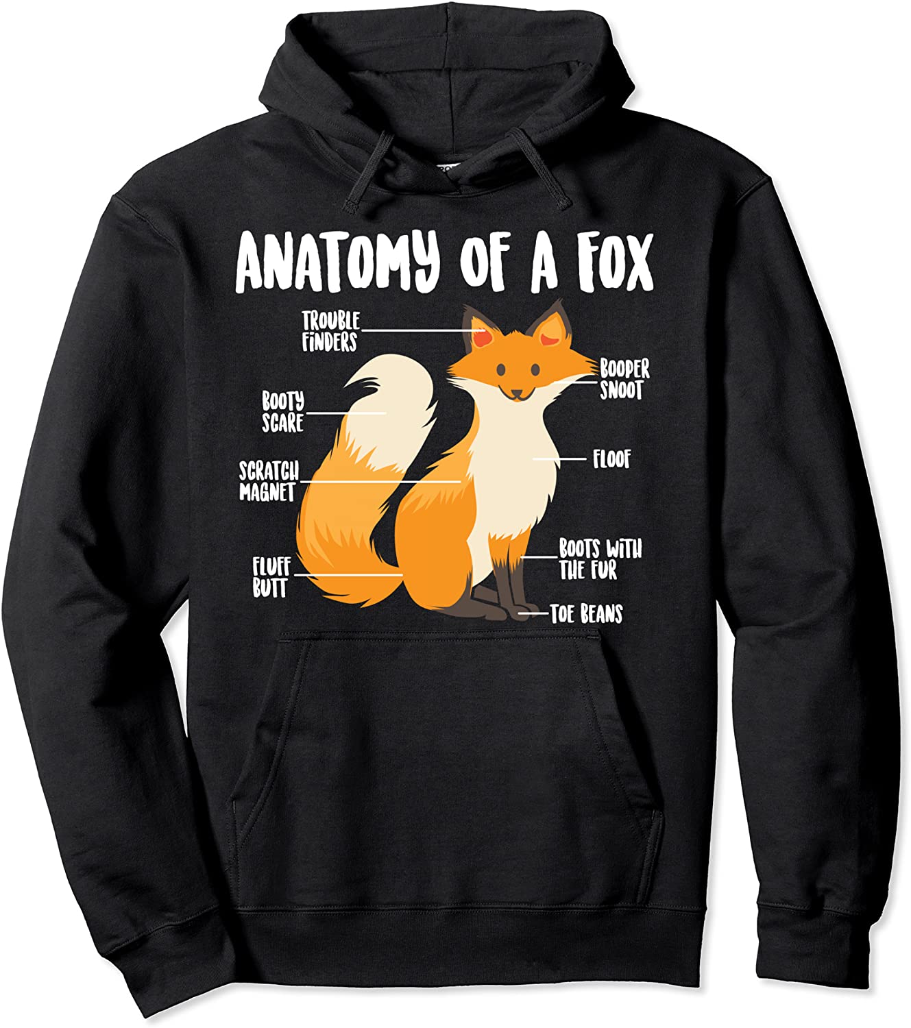 Anatomy Of A Fox Cute Sweet Carnivore Funny Animal Gift Pullover Hoodie