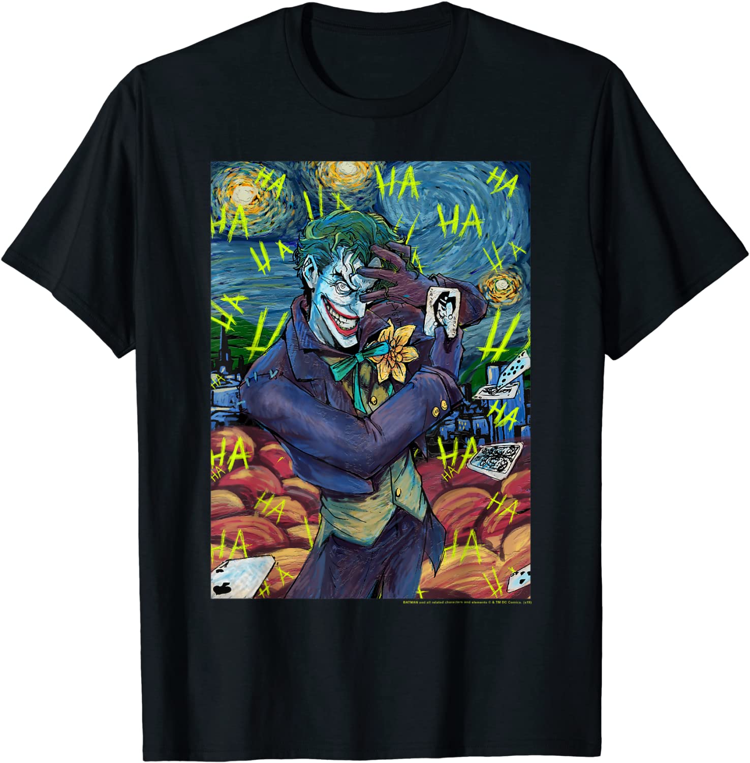 DC Comics The Joker Starry Night Style Portrait T-Shirt