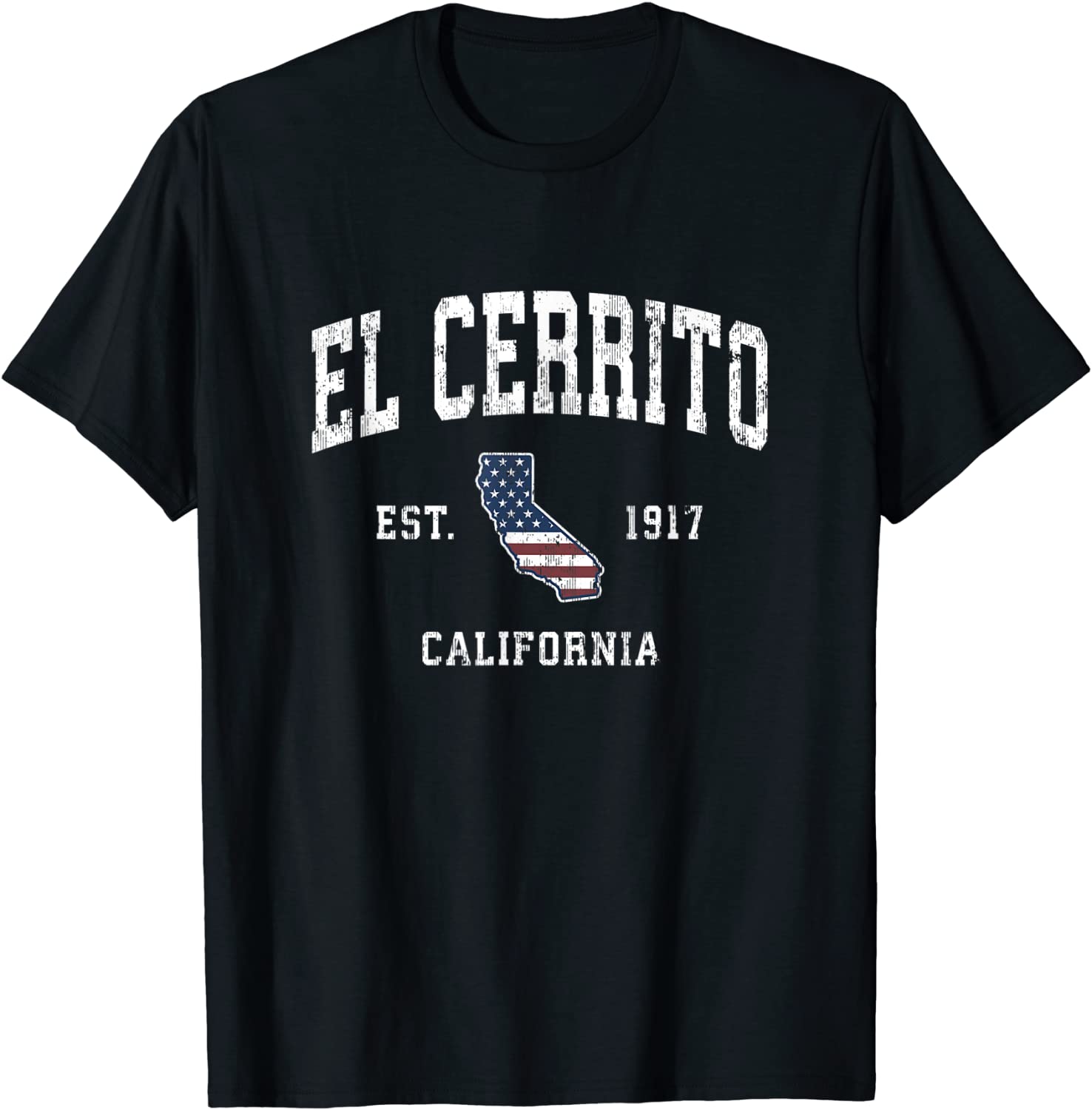 El Cerrito California CA Vintage American Flag Sports Design T-Shirt