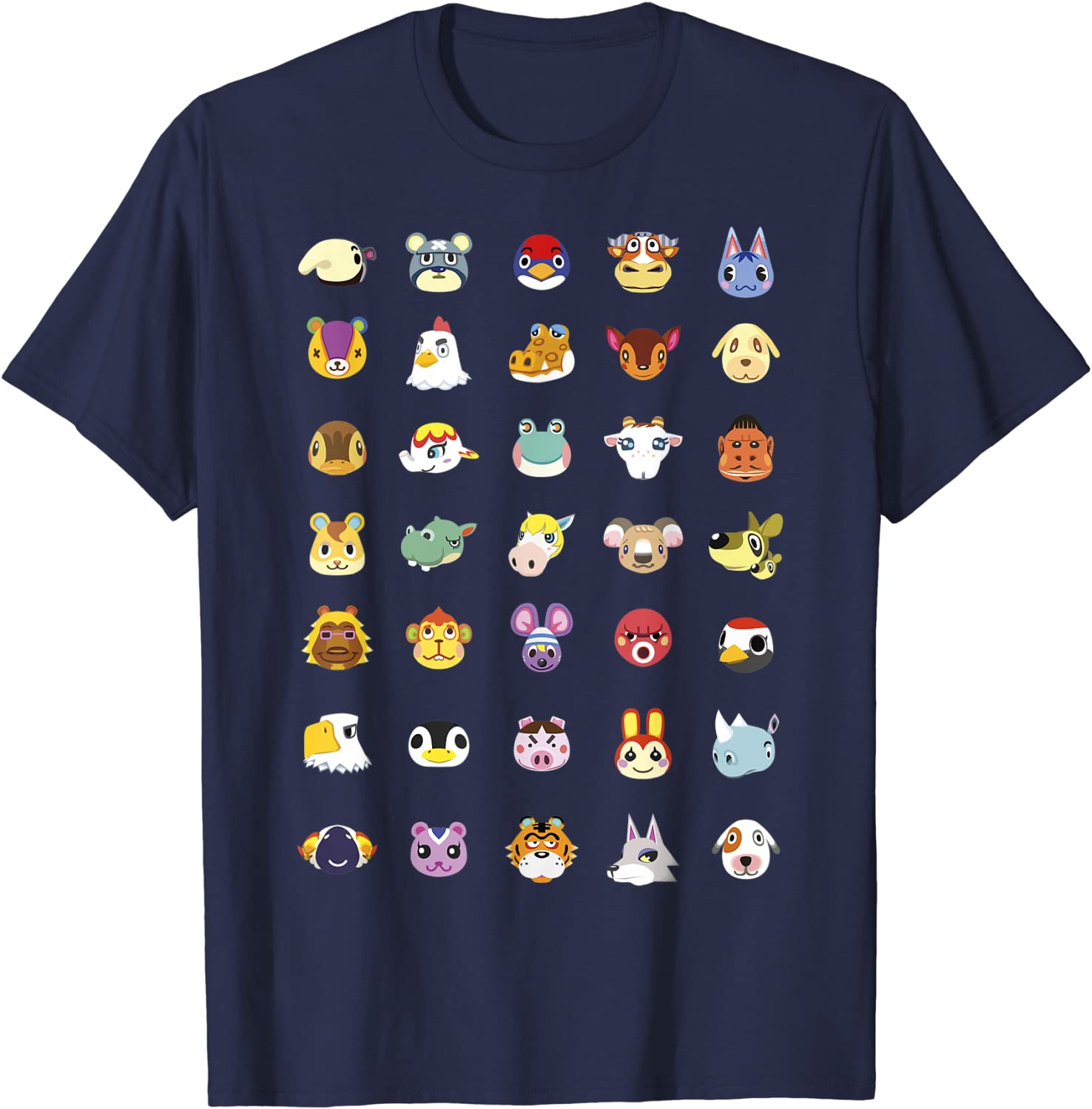 Animal Crossing New Horizons Group Shot Character Faces T-Shirt