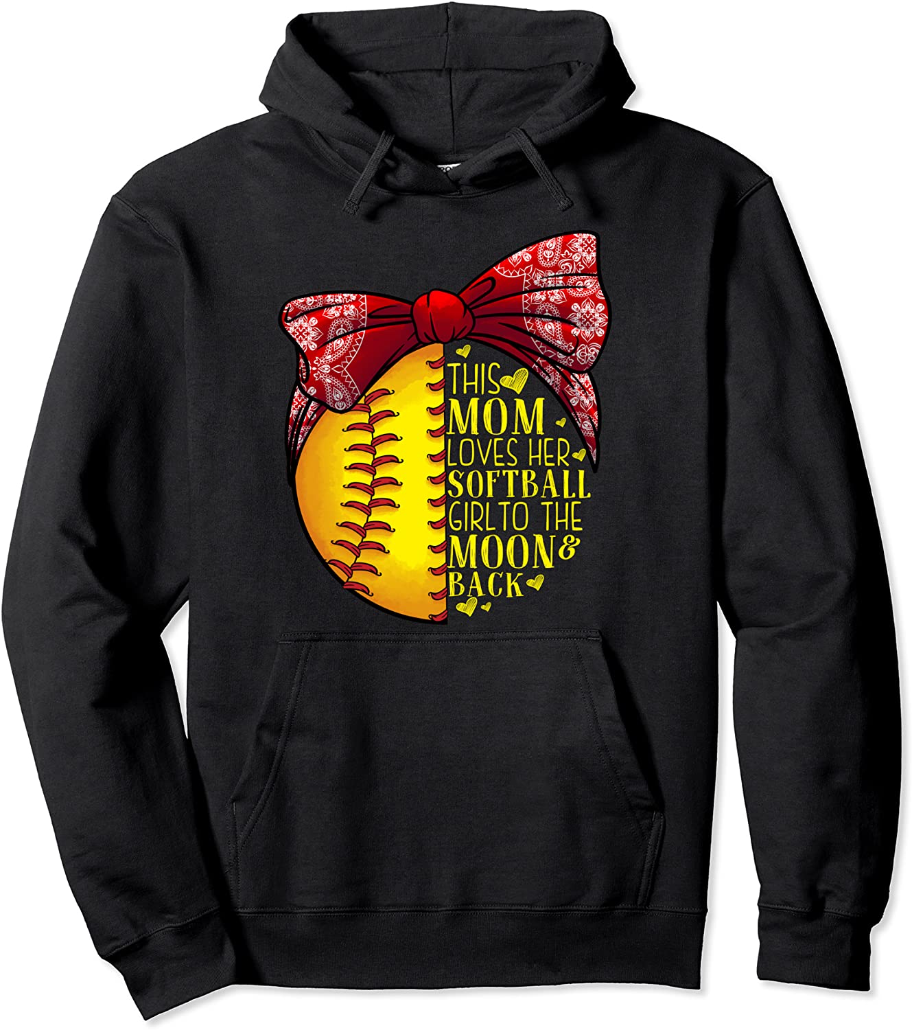 Funny Softball Gift Mom Women Pitcher Catcher Girls Lovers Pullover Hoodie