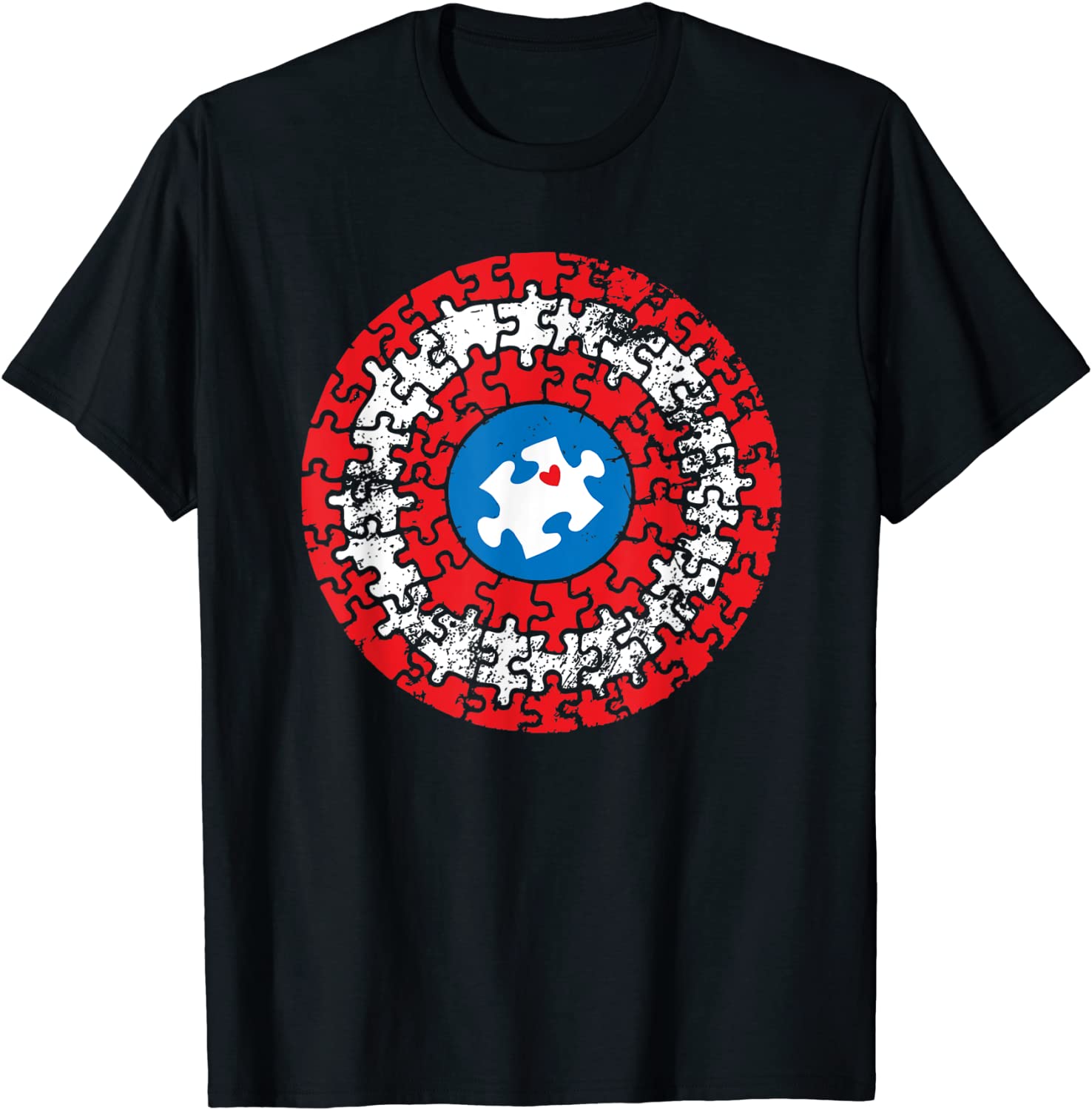 Captain Autism puzzle superhero shield Autism awareness Gift T-Shirt