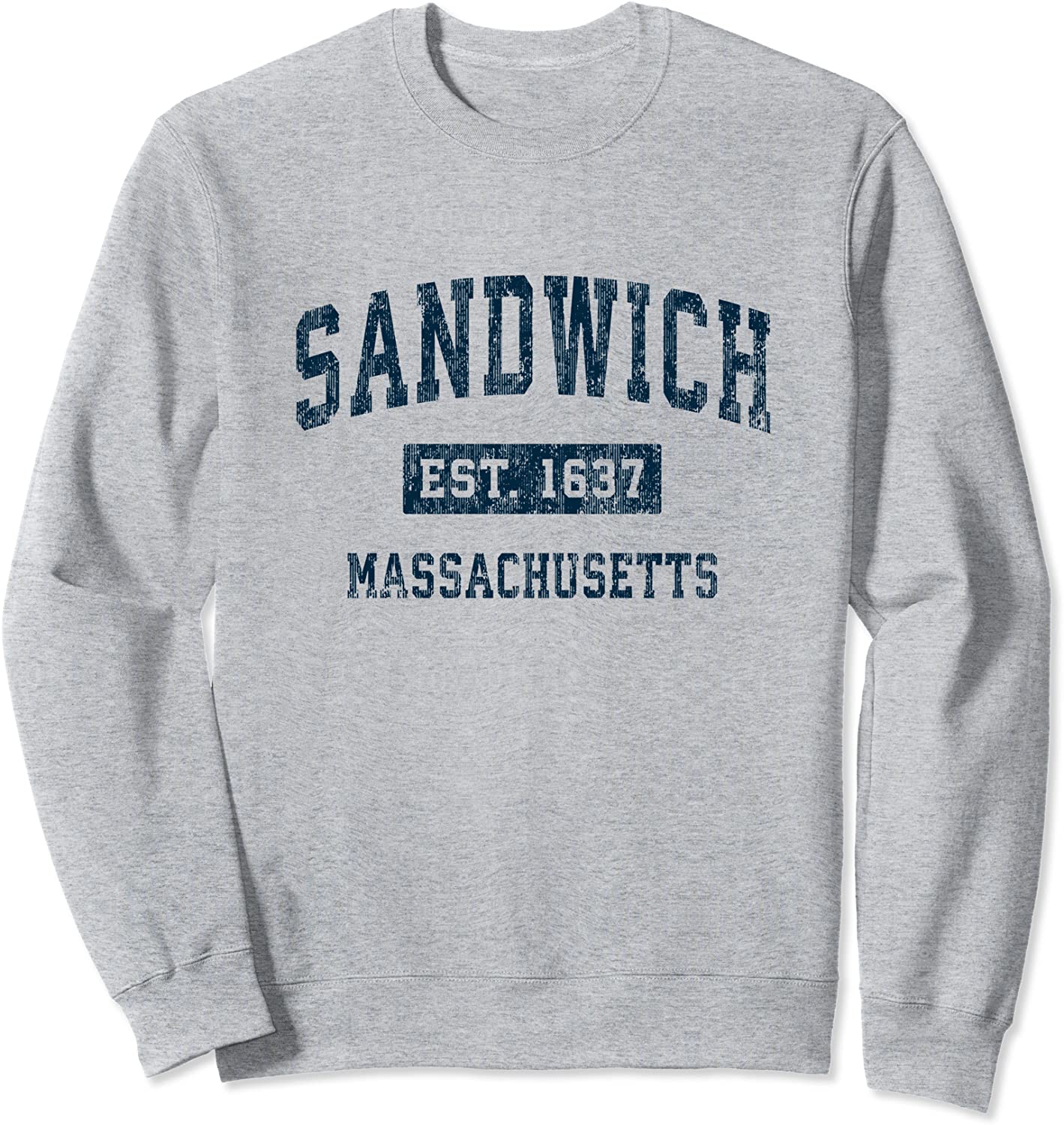 Sandwich Massachusetts MA Vintage Sports Design Navy Print Sweatshirt