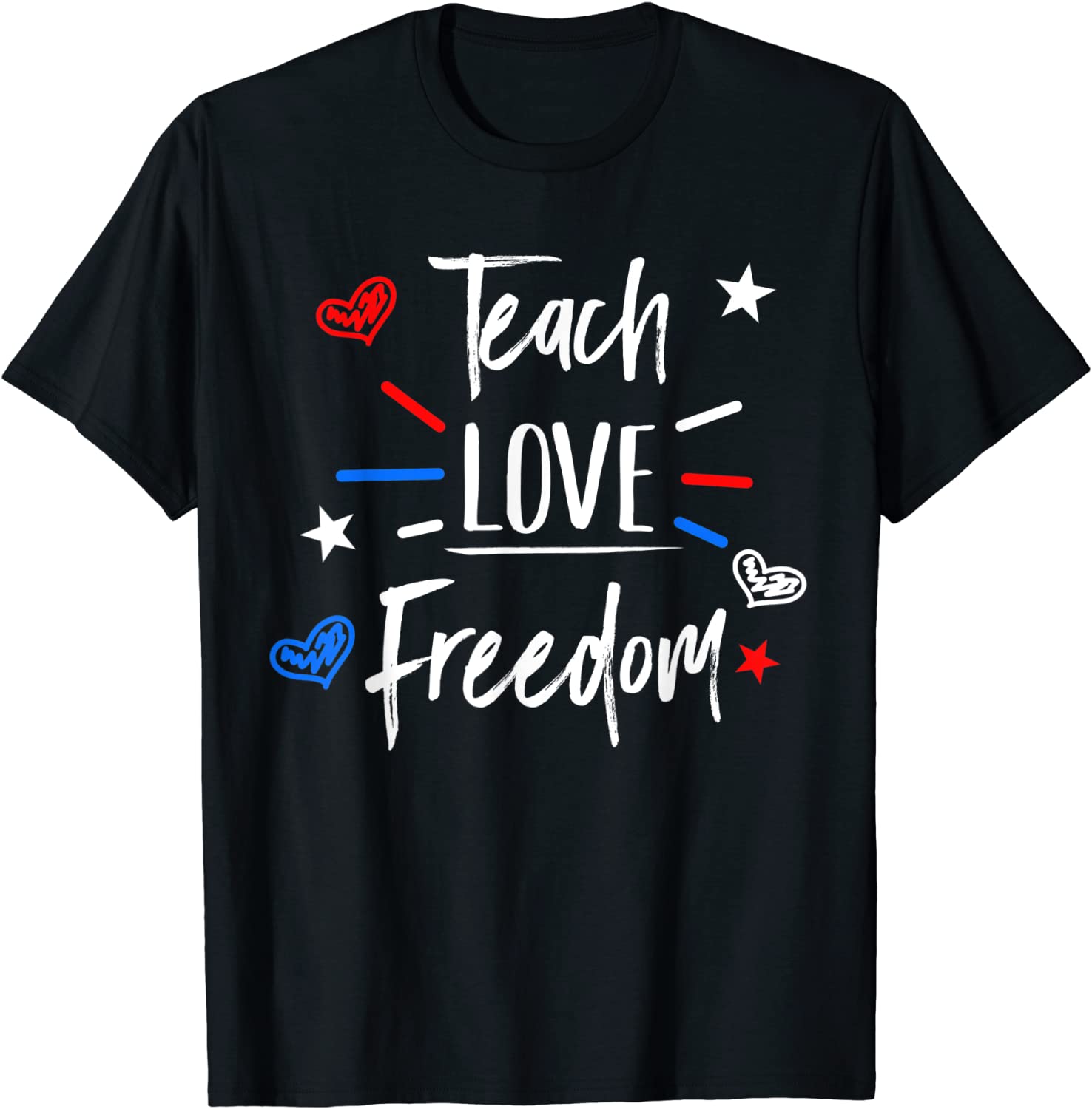 Cute 4th of July Teacher Red White and Blue Design T-Shirt