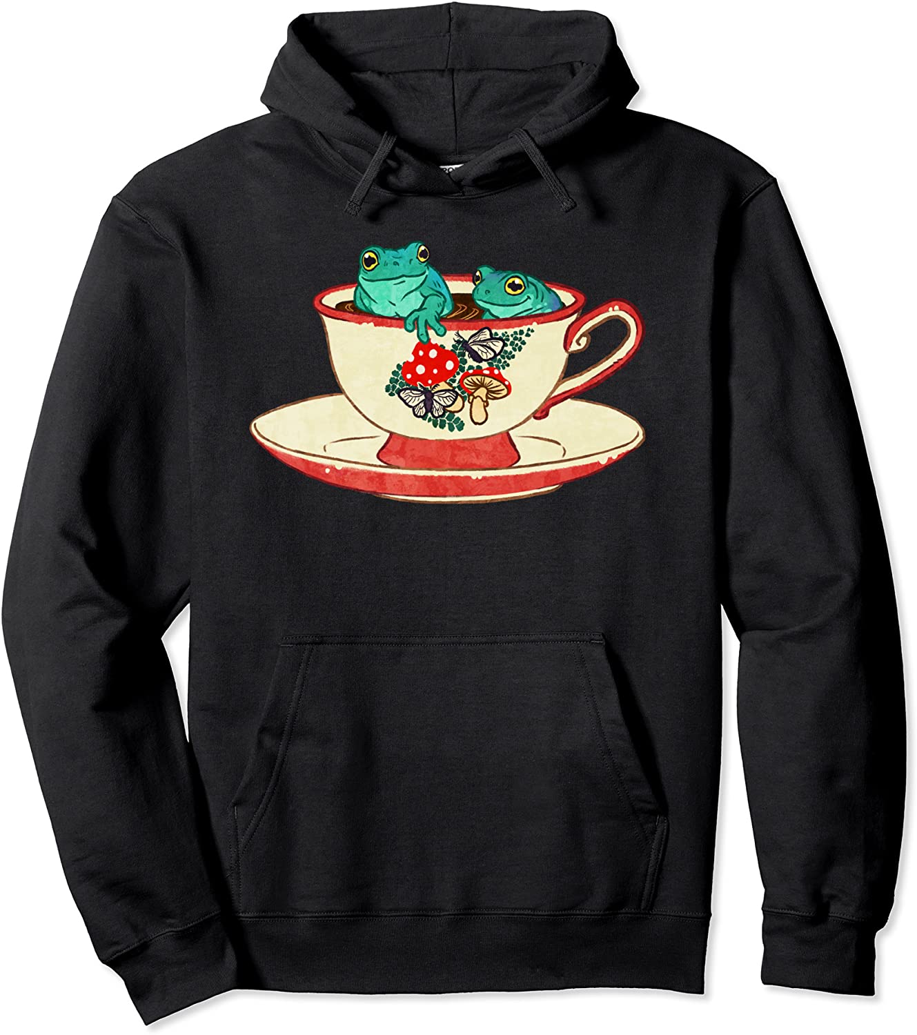 Cute Frog Friends In a Tea Cup - Pullover Hoodie