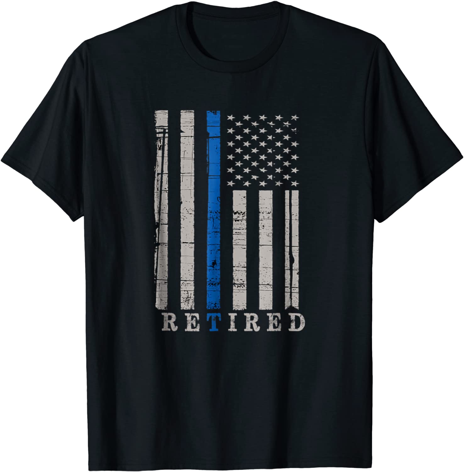 Retired Police Officer Shirt Thin Blue Line Flag Retirement