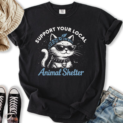Support Your Local Shelter T Long Sleeve Premium Art