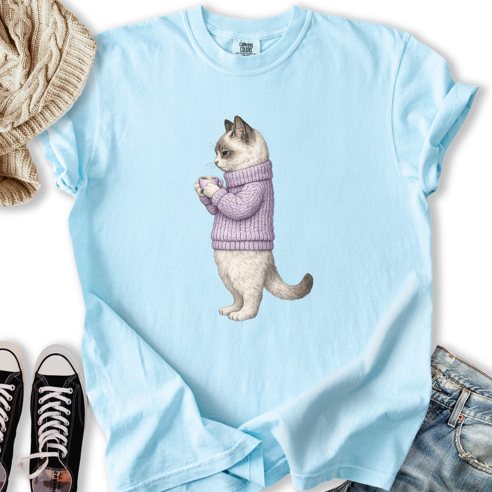 Cozy Ragdoll Cat T Hoodie Retro Style