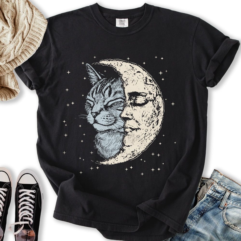 Celestial Cat Moon T Tank Top Elegant Gift