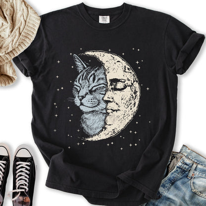 Celestial Cat Moon T Tank Top Elegant Gift